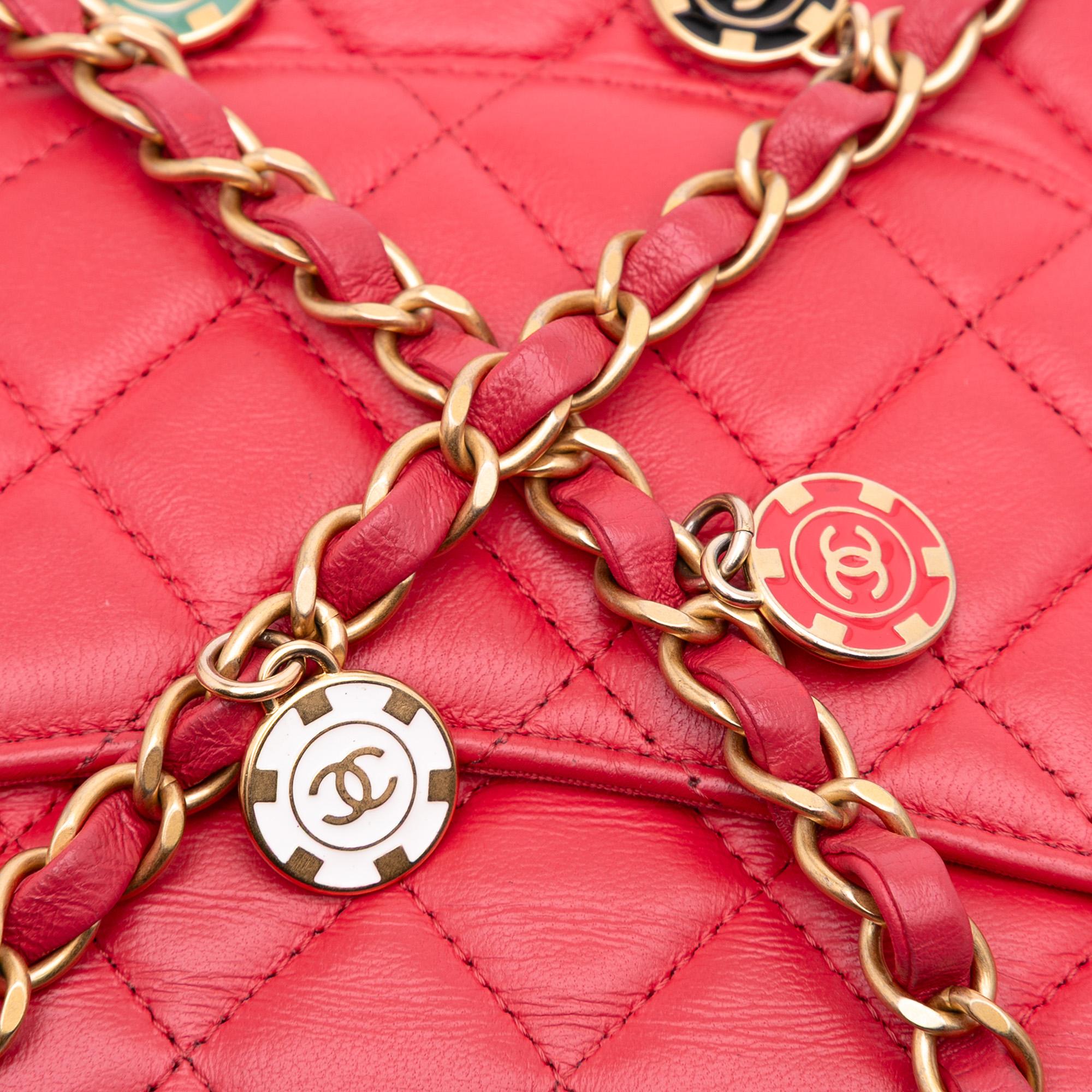 Chanel Mini Square Classic Lambskin Casino Royale Charms Single Flap