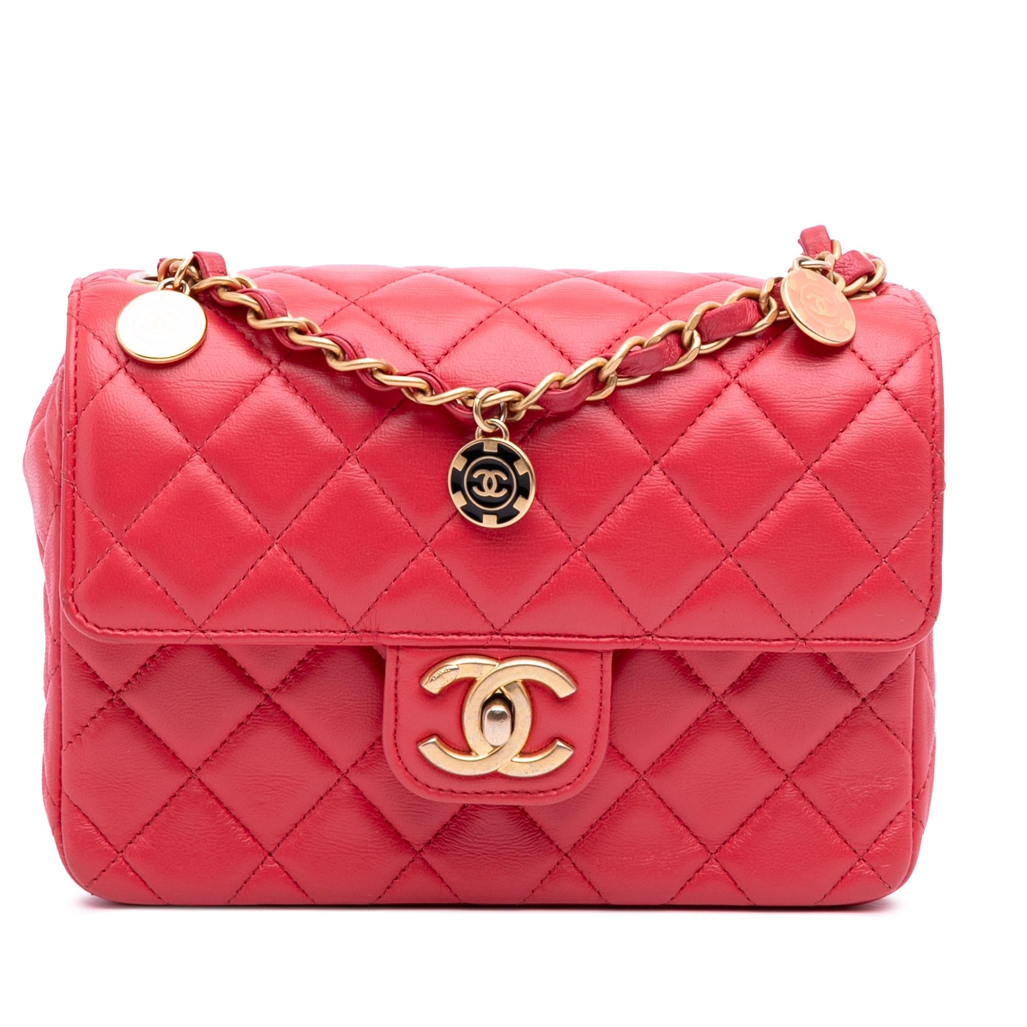 Chanel Mini Square Classic Lambskin Casino Royale Charms Single Flap