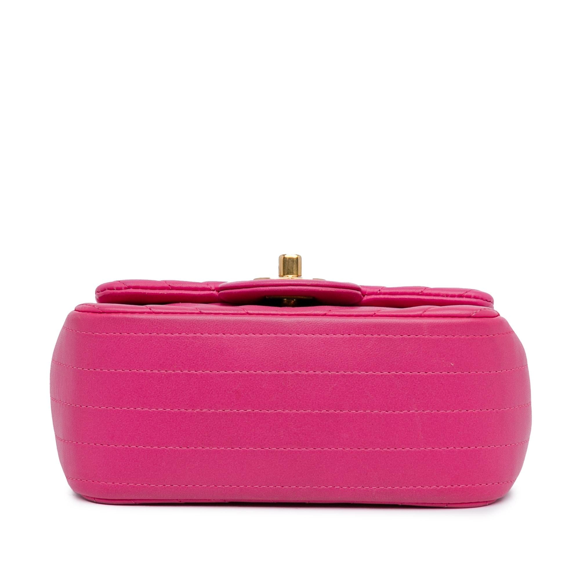 Chanel Mini Square Classic Lambskin Chevron Flap