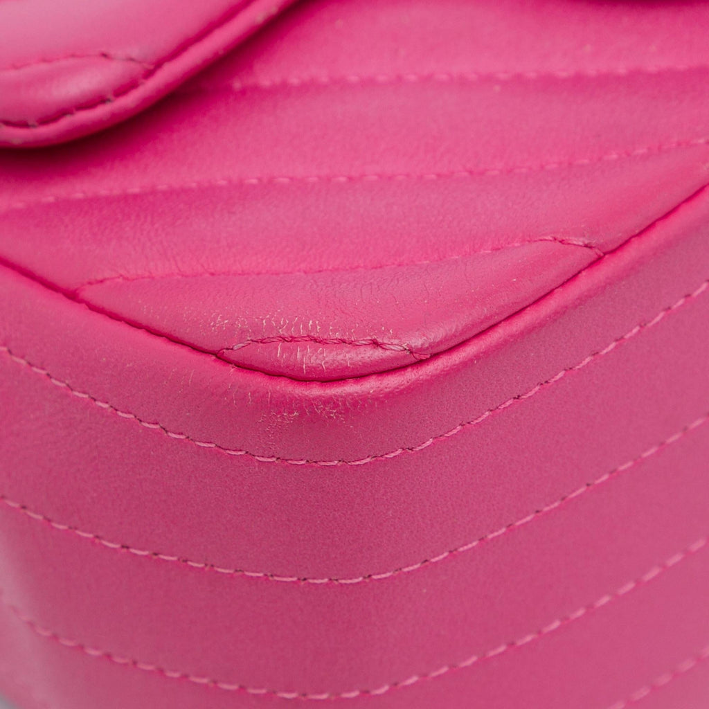 Chanel Mini Square Classic Lambskin Chevron Flap
