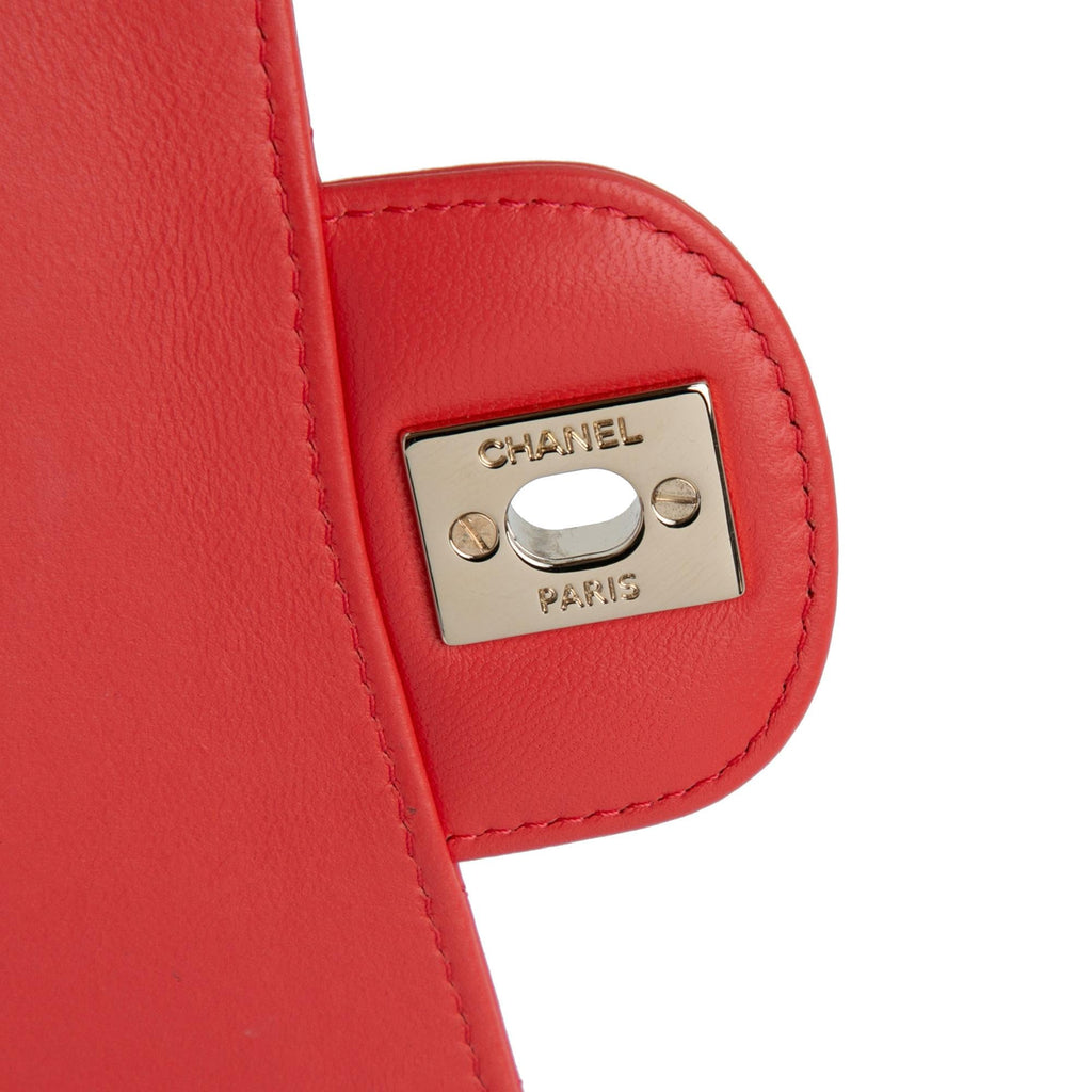Chanel Mini Square Classic Lambskin Chevron Flap (SHG-HJTI2E)