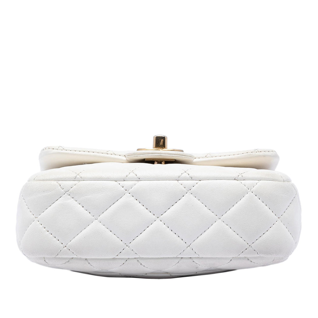 Chanel Mini Square Classic Lambskin Enamel Coco Hearts Single Flap
