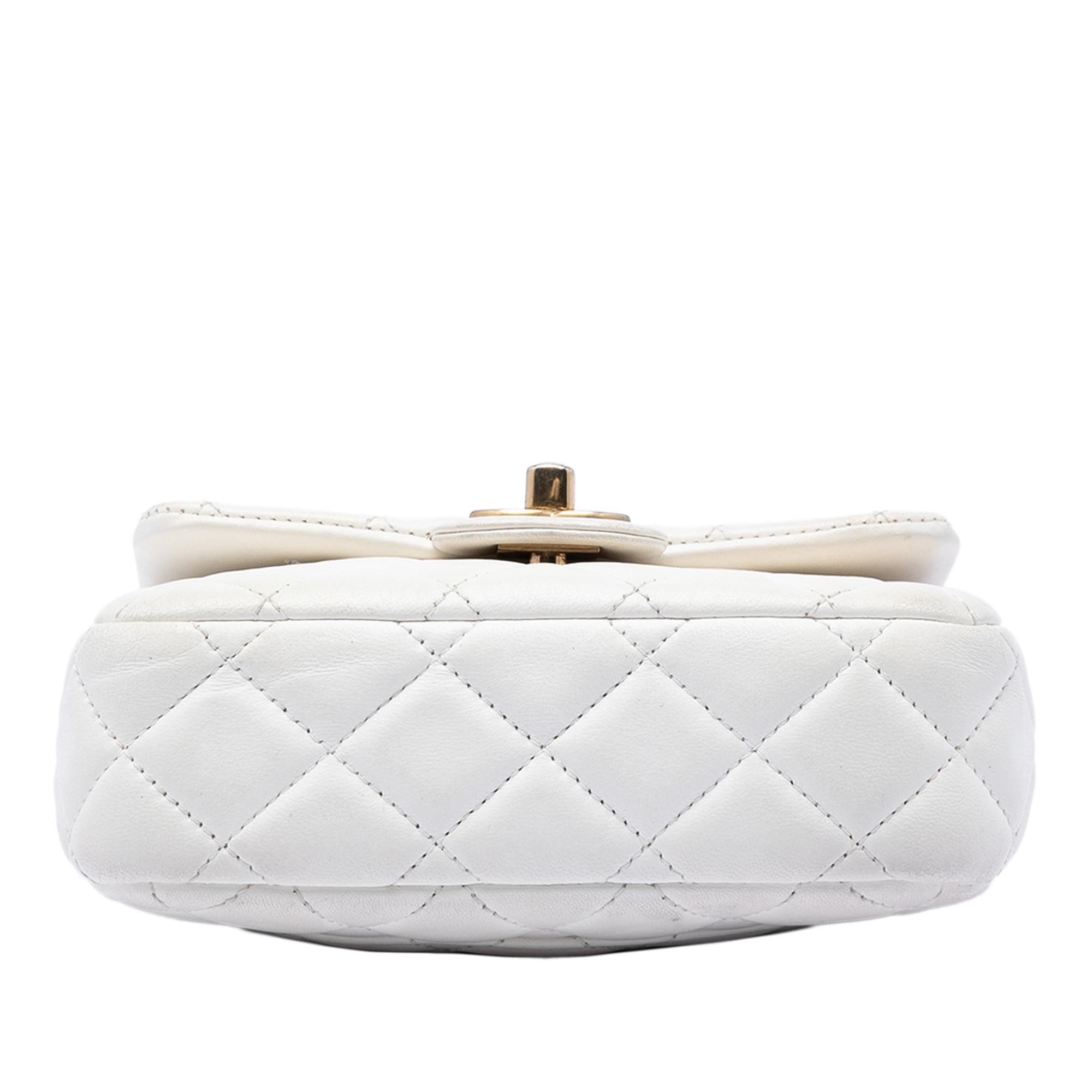 Chanel Mini Square Classic Lambskin Enamel Coco Hearts Single Flap