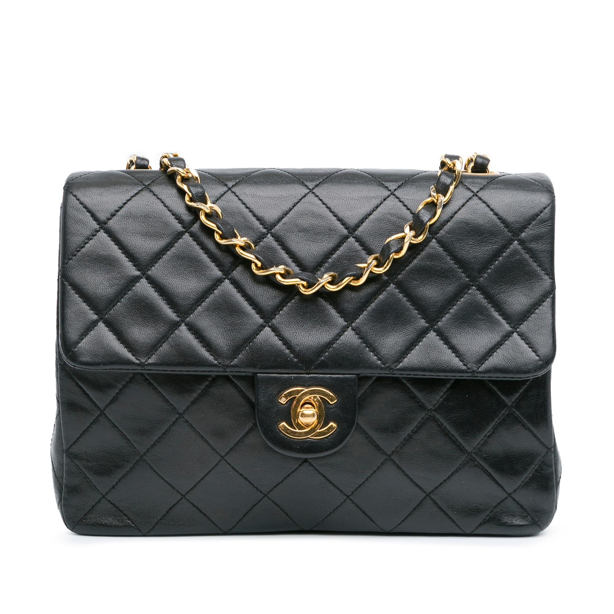 Chanel Mini Square Classic Lambskin Leather Single Flap Bag (SHG-hqpiJu)