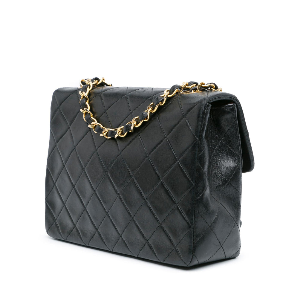 Chanel Mini Square Classic Lambskin Leather Single Flap Bag (SHG-hqpiJu)