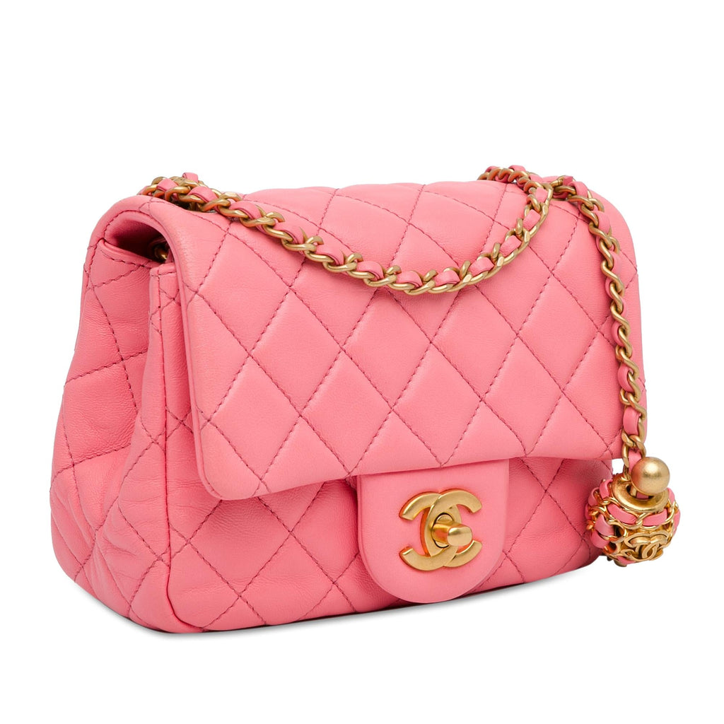 Chanel Mini Square Classic Lambskin Pearl Crush Flap (SHG-zjQT5W)