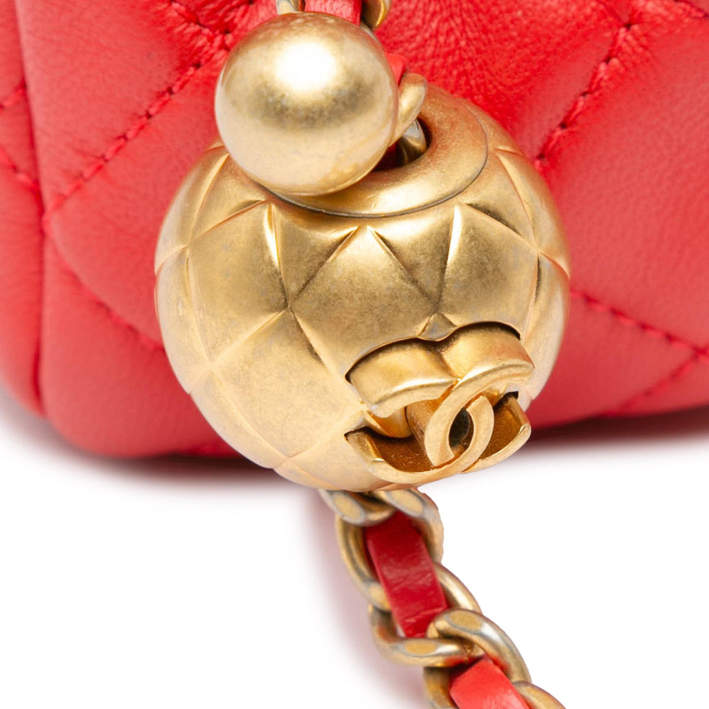 Chanel Mini Square Classic Lambskin Pearl Crush Single Flap