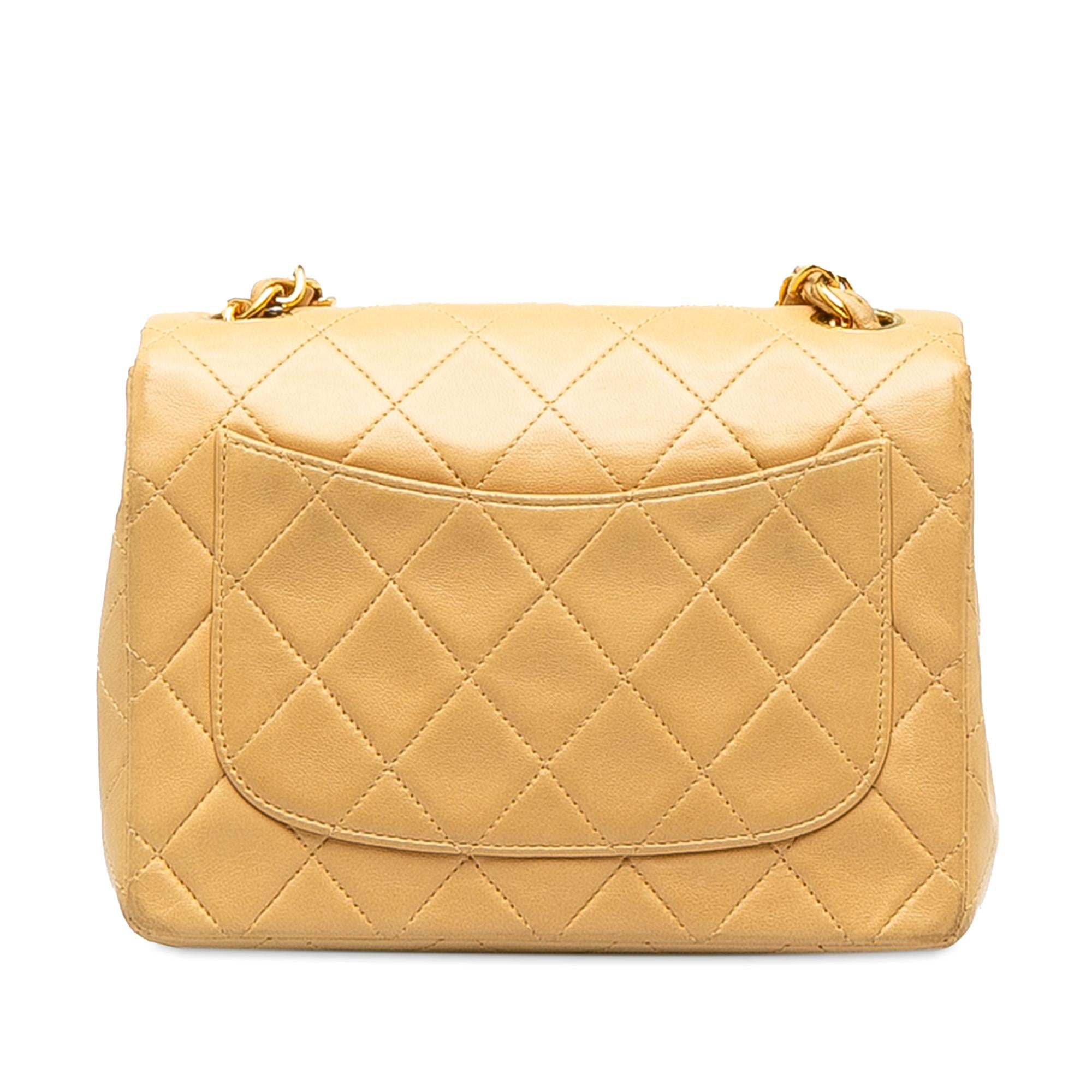 Chanel Mini Square Classic Lambskin Single Flap (SHG-E8DBvA)