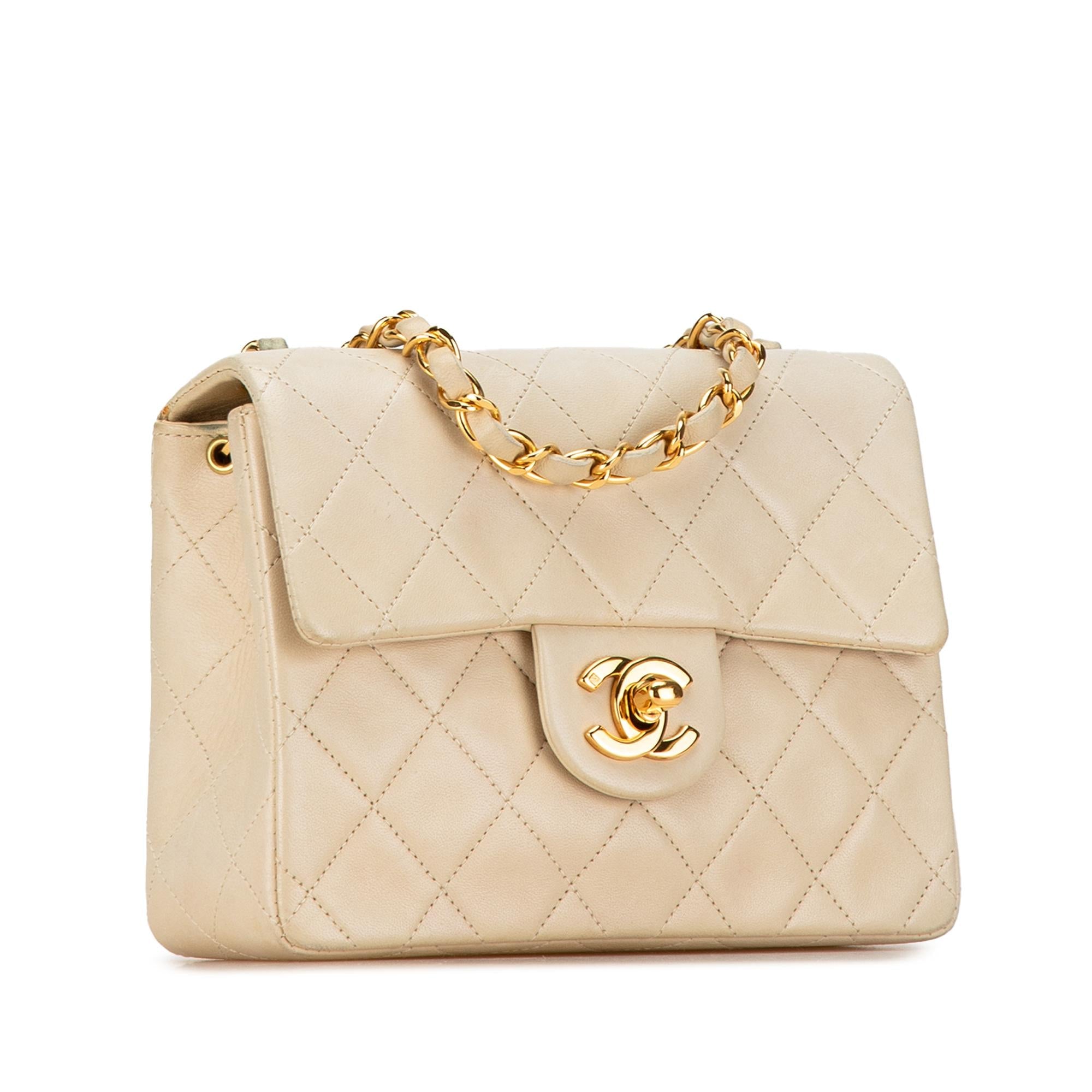 Chanel Mini Square Classic Lambskin Single Flap (SHG-bqoEbP)
