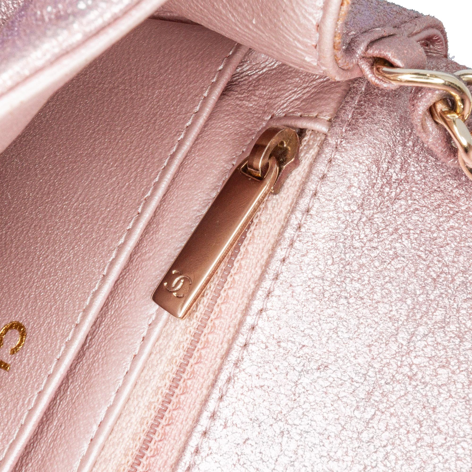 Chanel Mini Square Classic Metallic Calfskin Single Flap