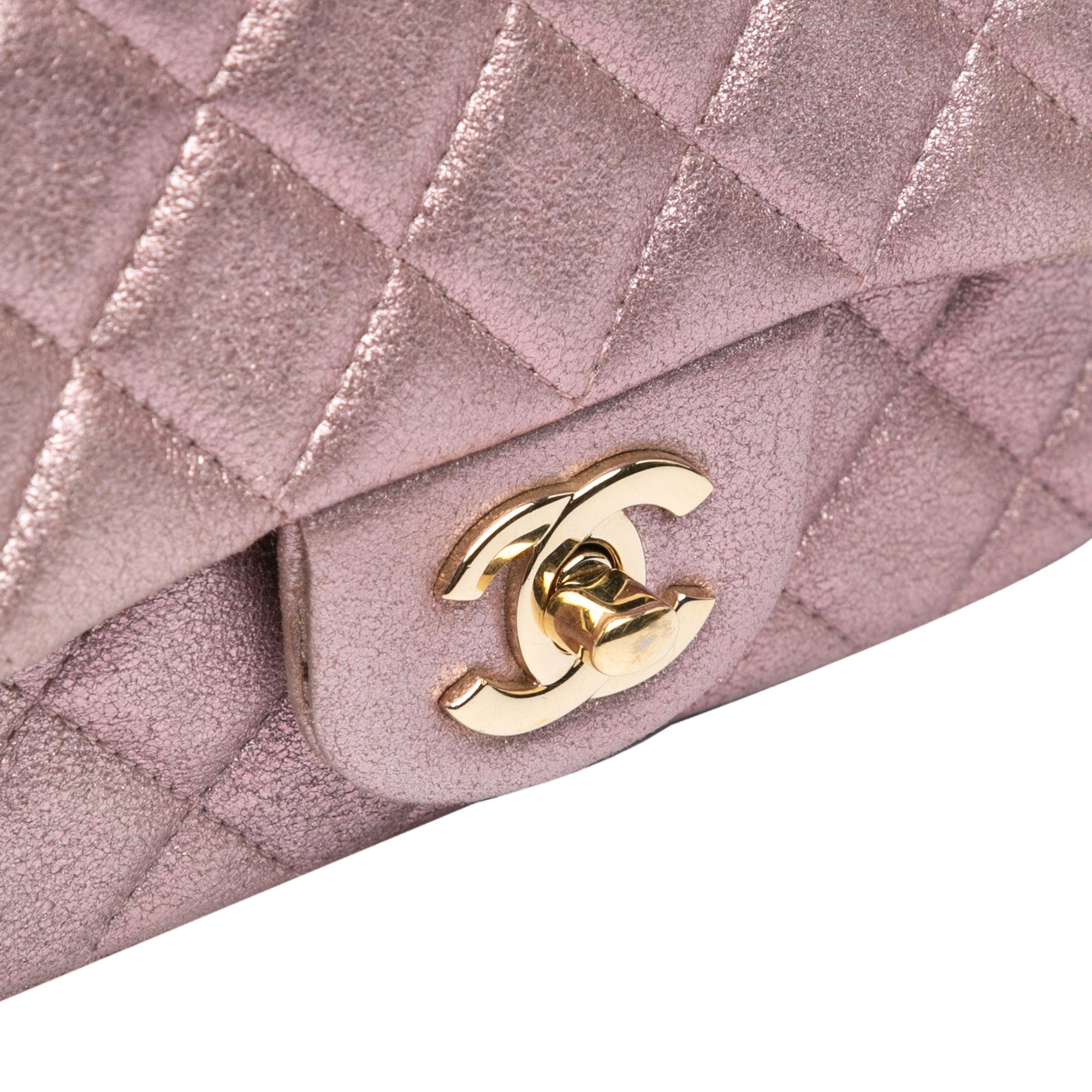 Chanel Mini Square Classic Metallic Calfskin Single Flap