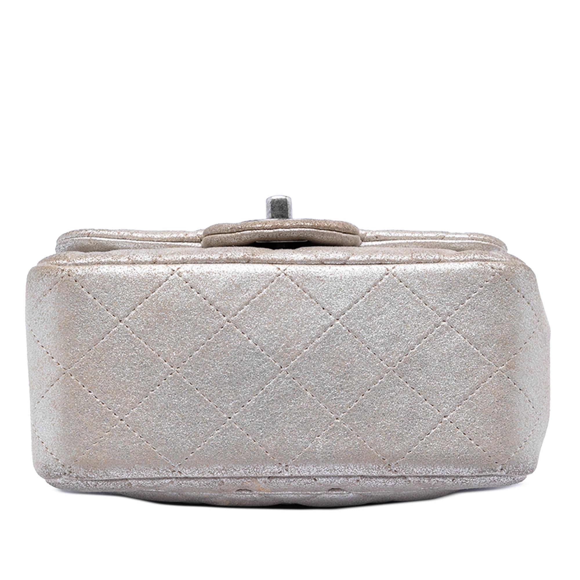 Chanel Mini Square Classic Metallic Lambskin Single Flap