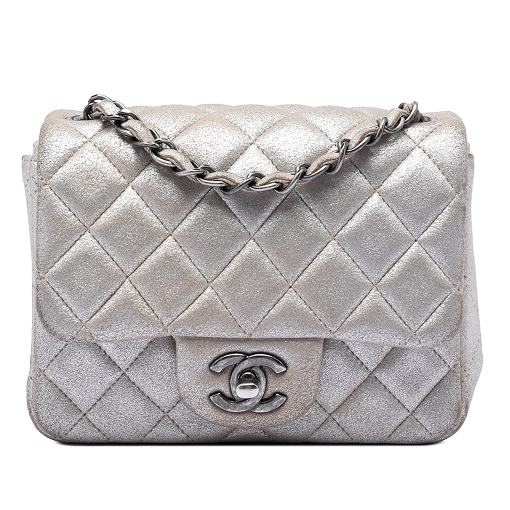 Chanel Mini Square Classic Metallic Lambskin Single Flap