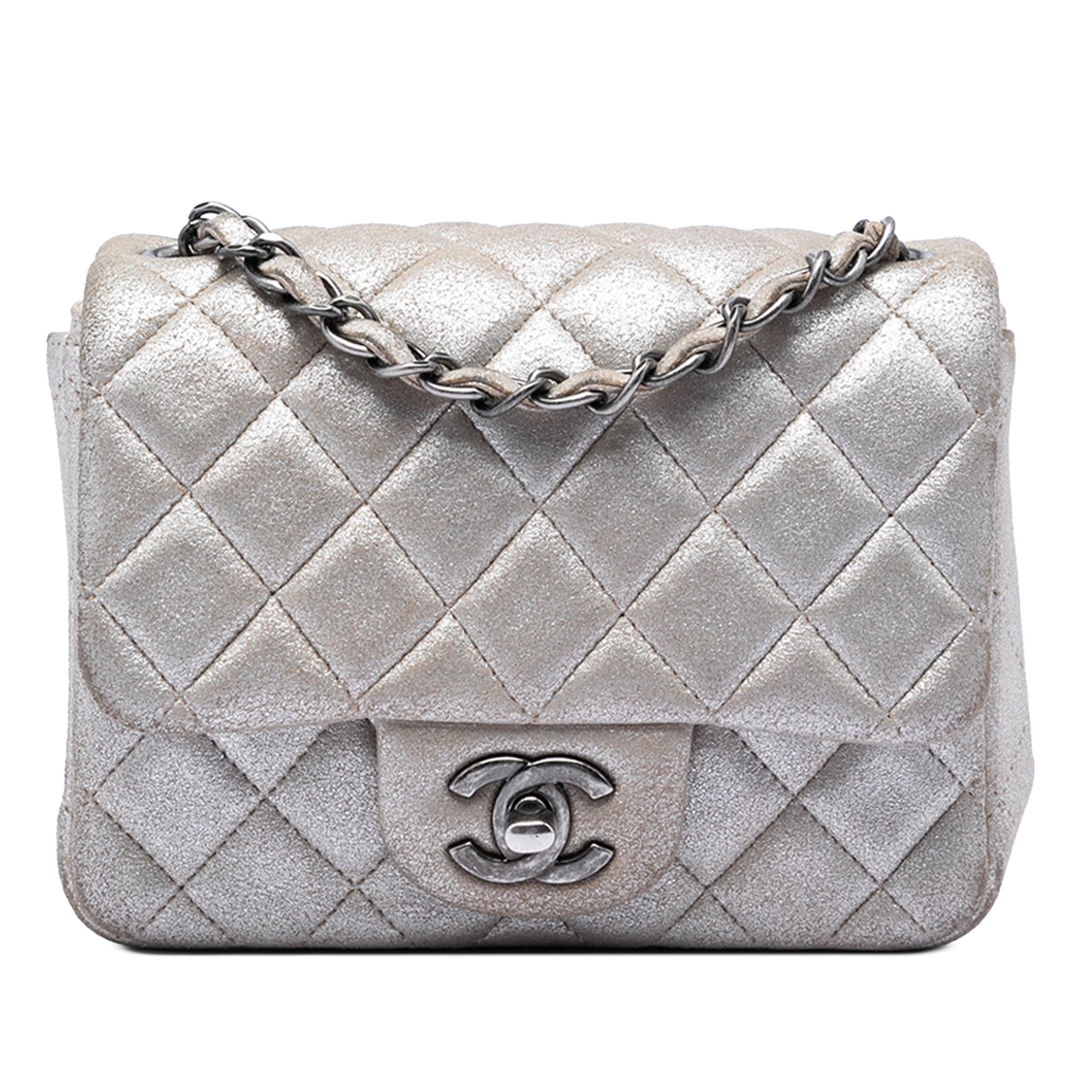 Chanel Mini Square Classic Metallic Lambskin Single Flap