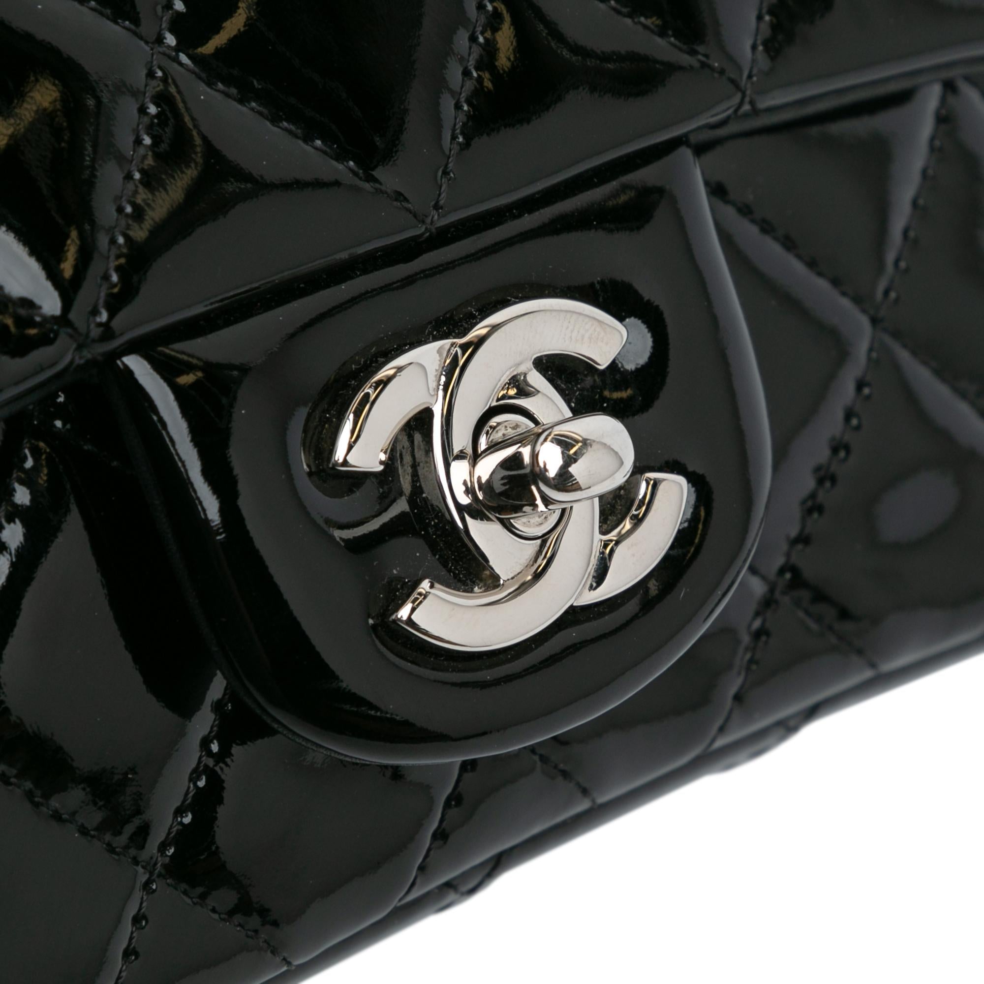 Chanel Mini Square Classic Patent Single Flap