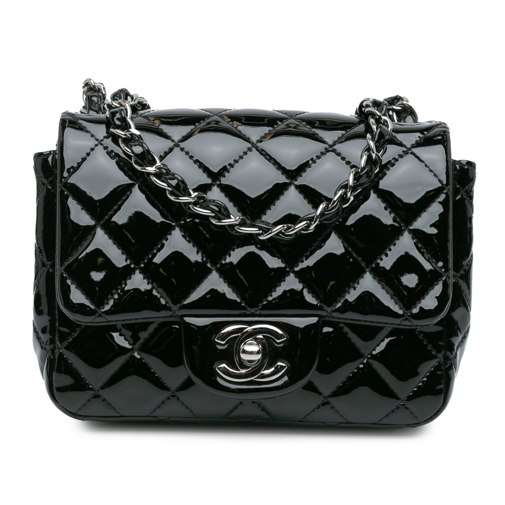Chanel Mini Square Classic Patent Single Flap