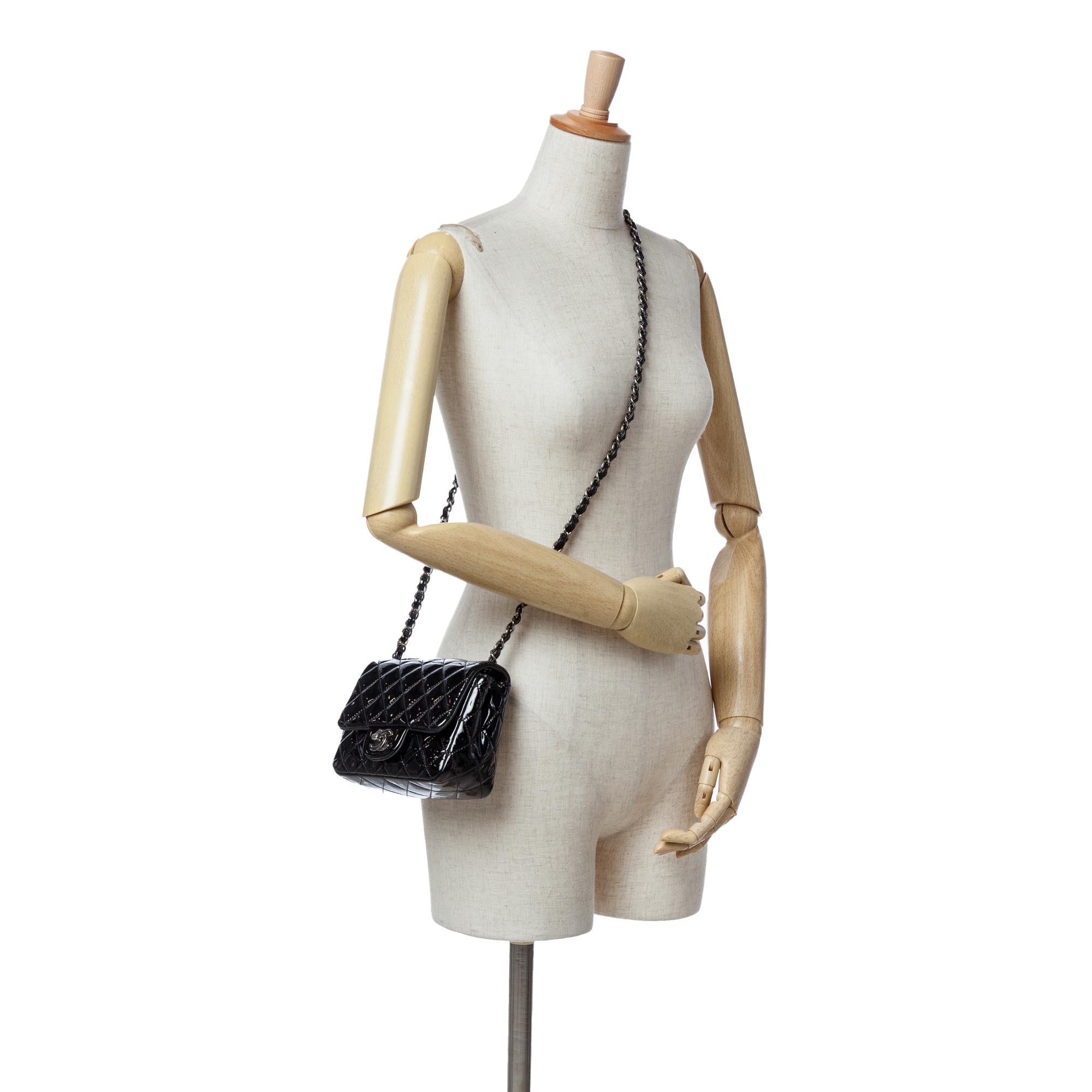 Chanel Mini Square Classic Patent Single Flap