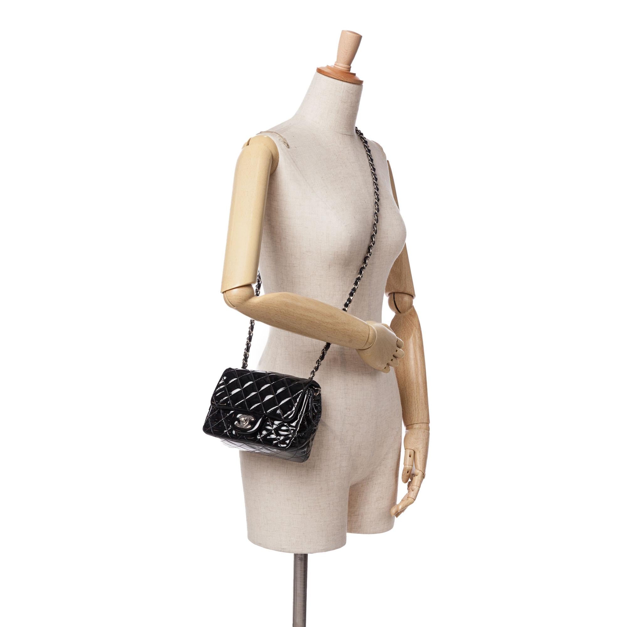 Chanel Mini Square Classic Patent Single Flap
