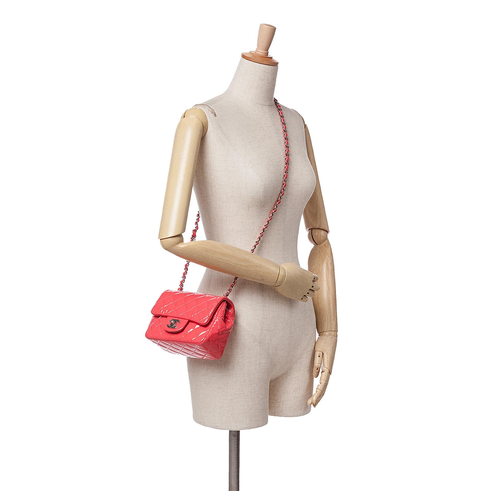 Chanel Mini Square Classic Patent Single Flap