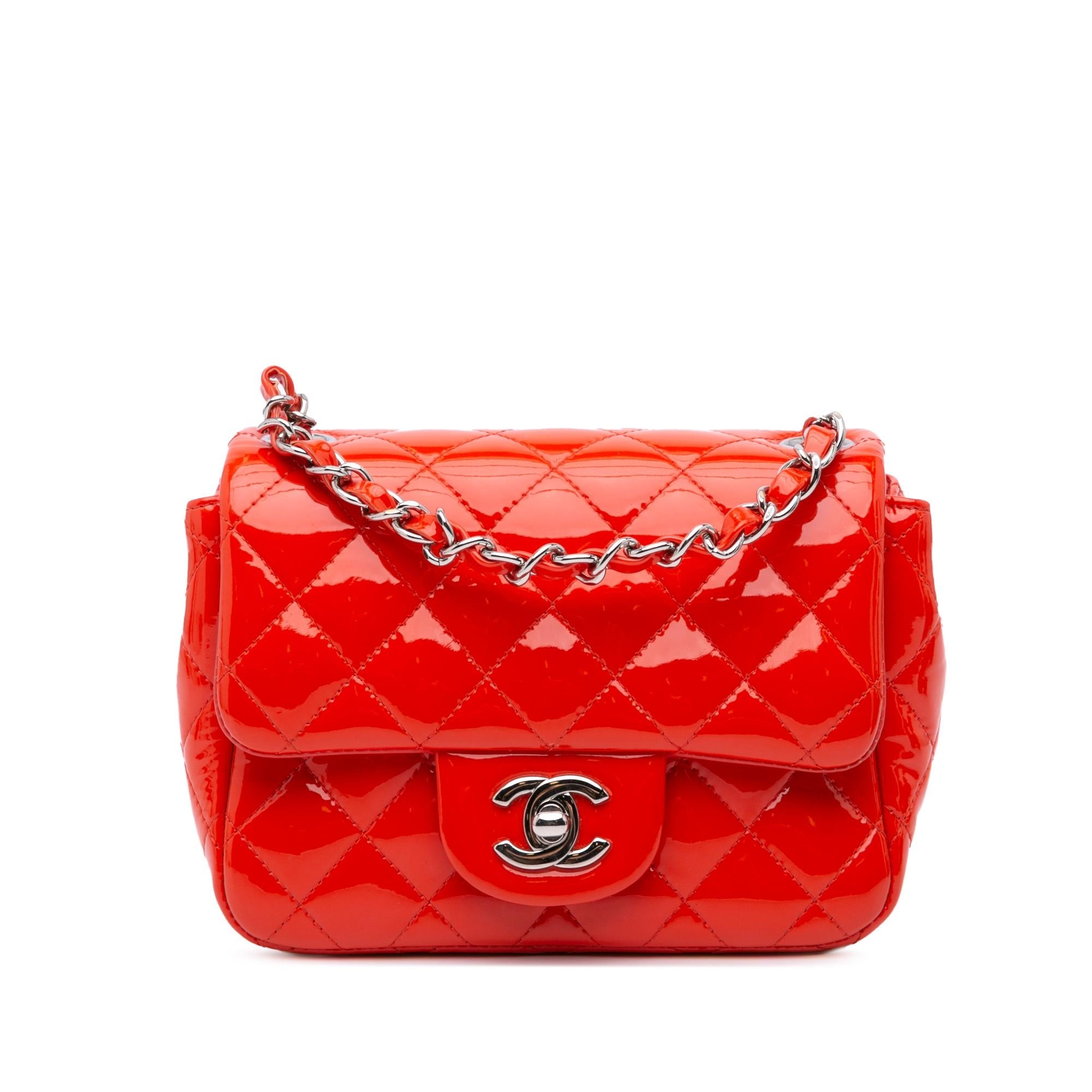 Chanel Mini Square Classic Patent Single Flap