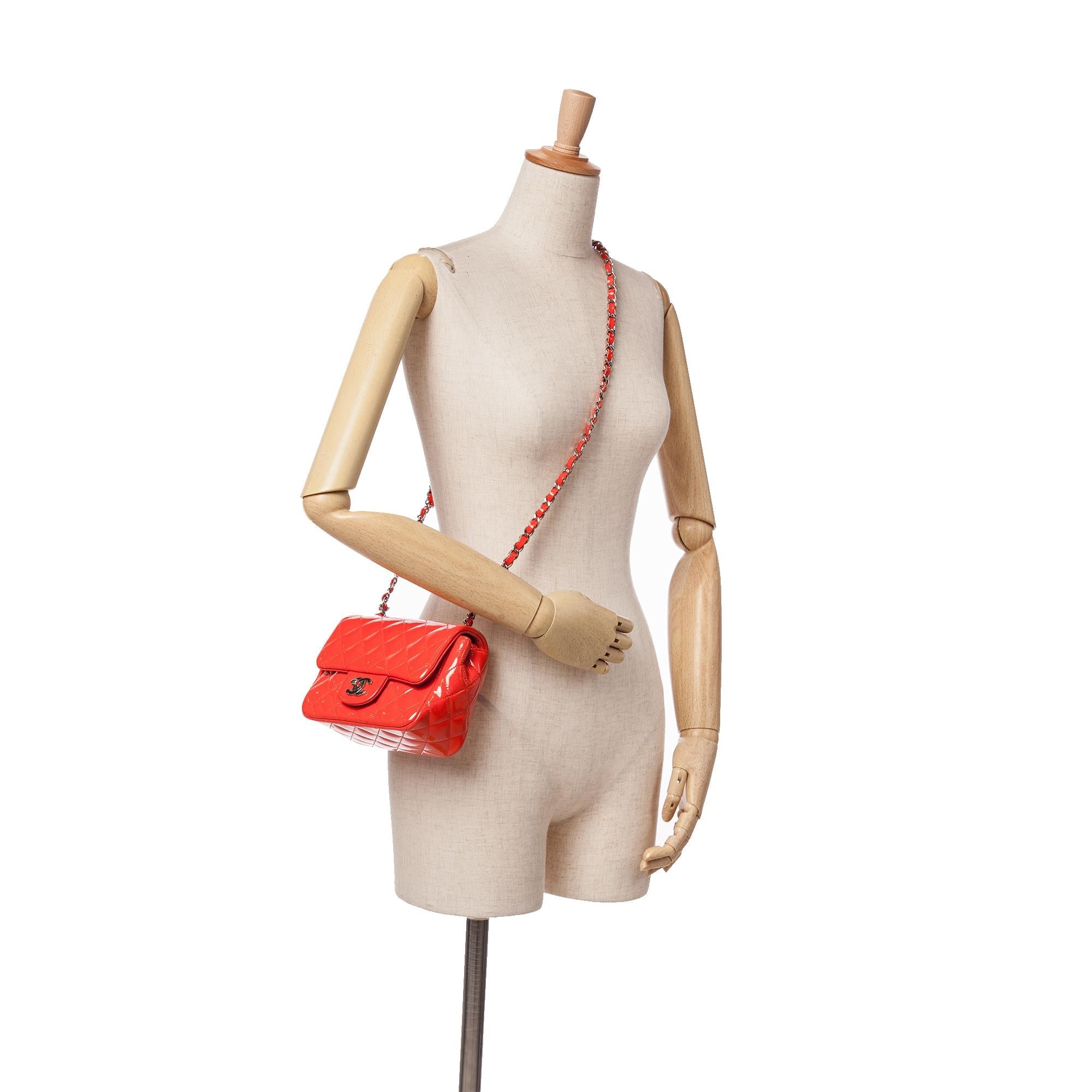 Chanel Mini Square Classic Patent Single Flap