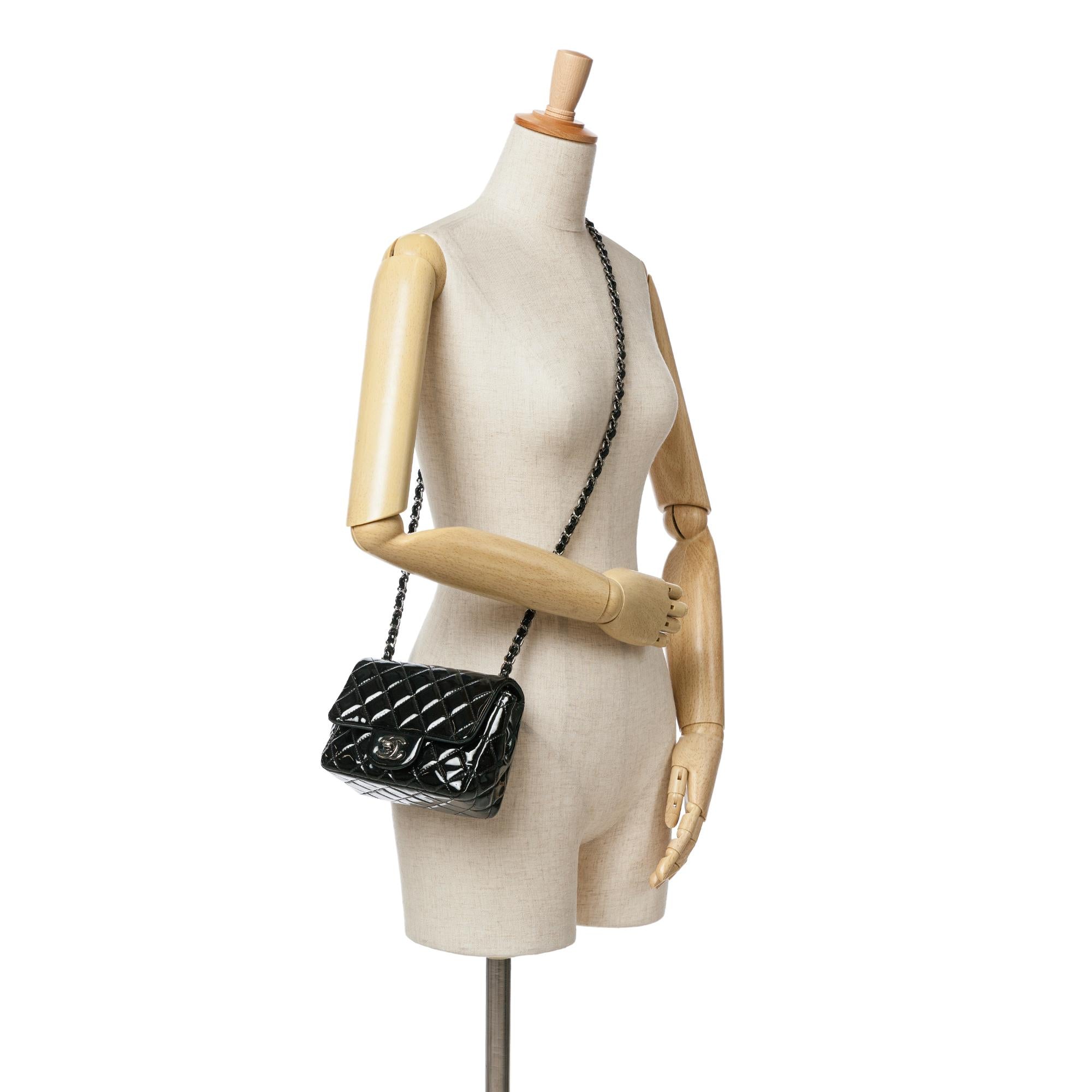 Chanel Mini Square Classic Patent Single Flap