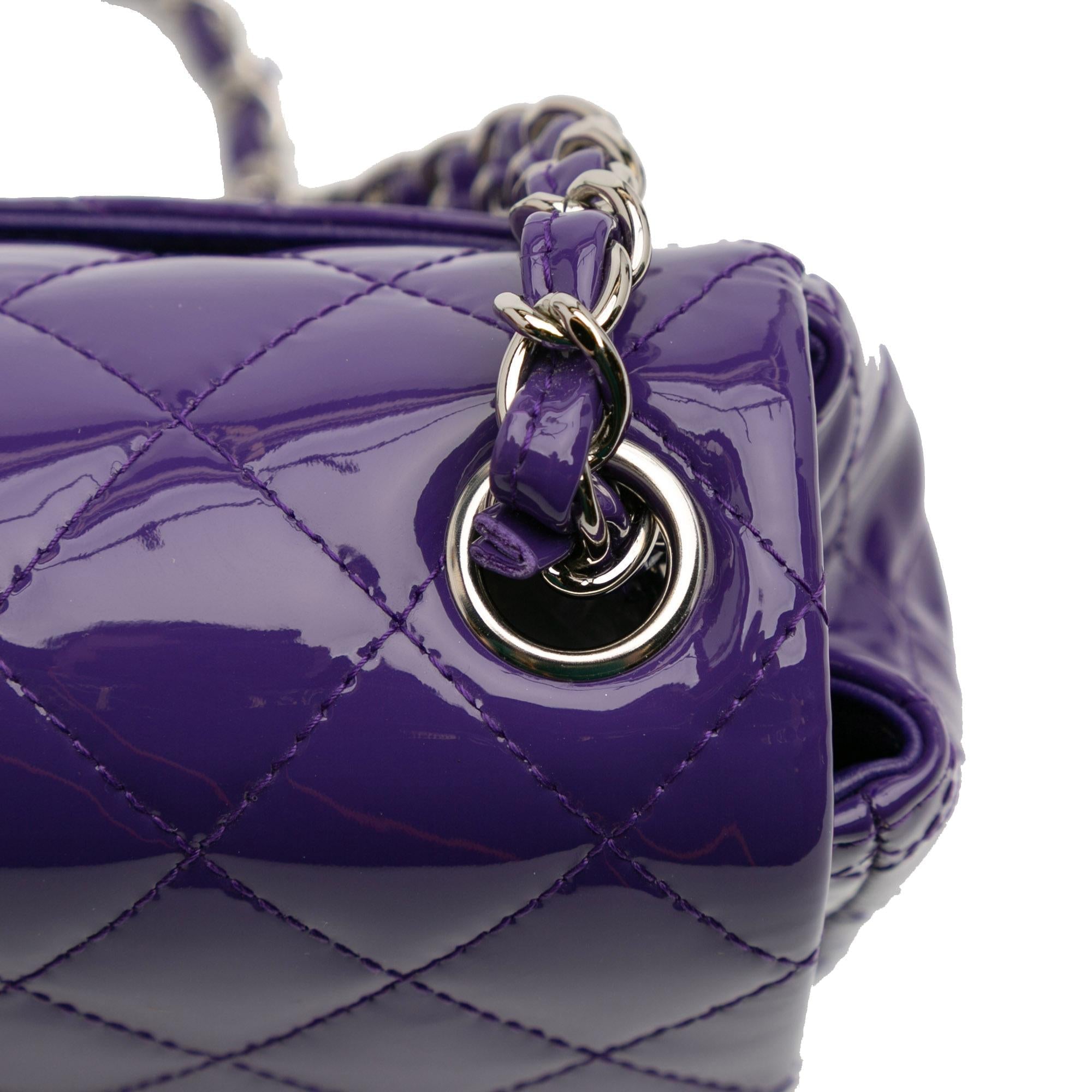 Chanel Mini Square Classic Patent Single Flap