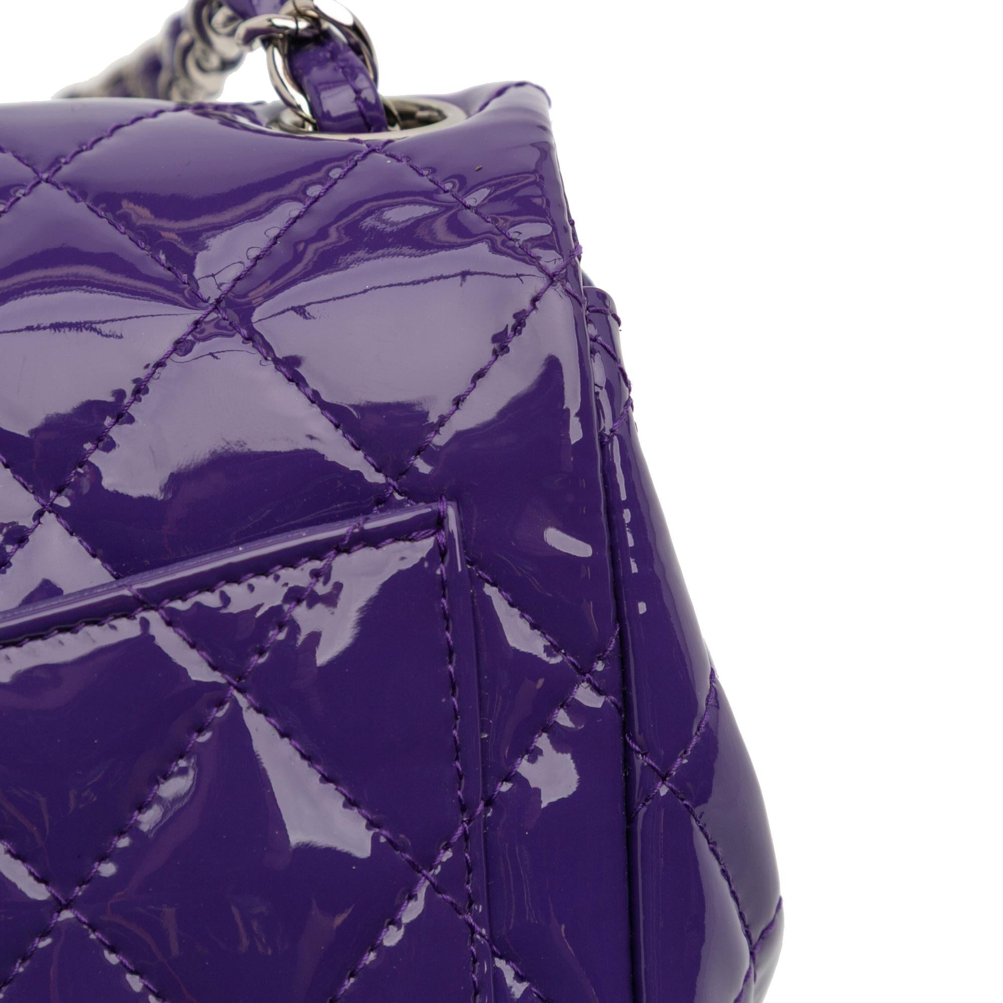 Chanel Mini Square Classic Patent Single Flap