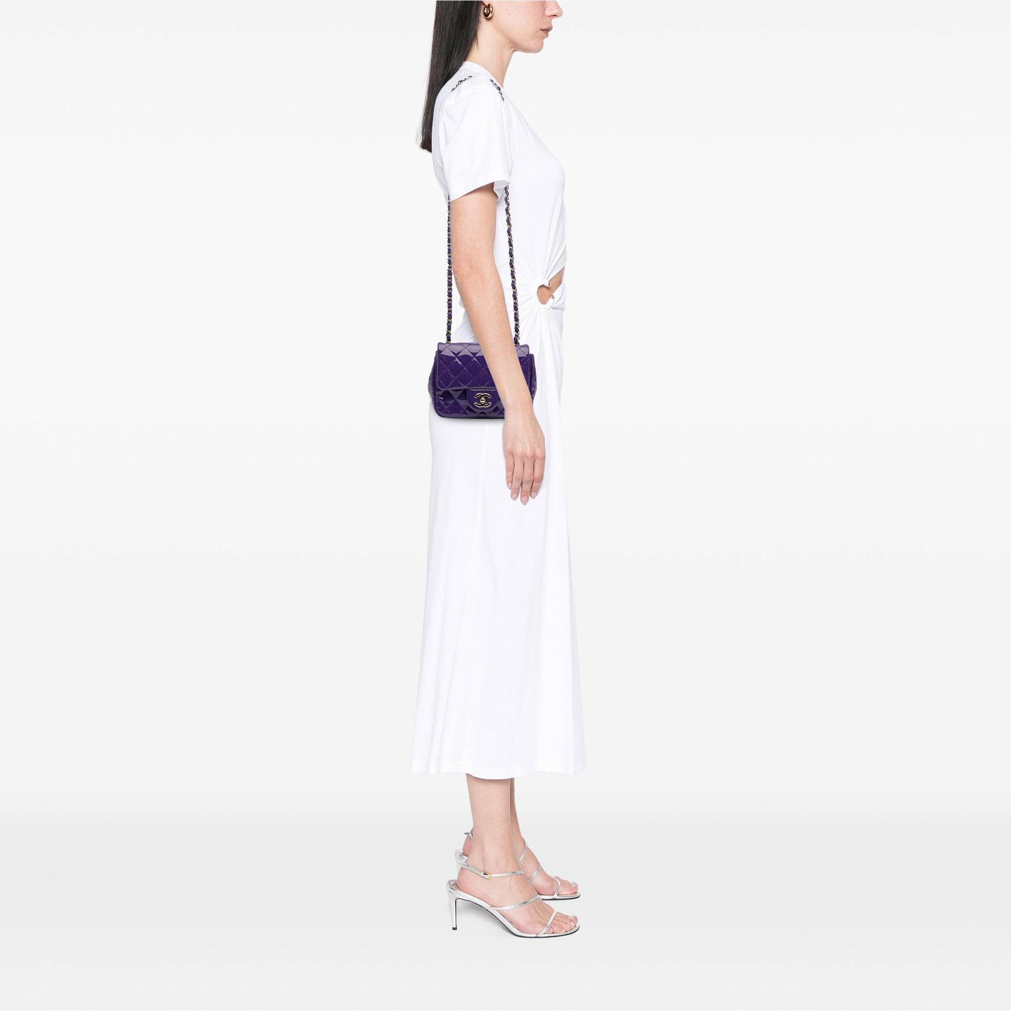 Chanel Mini Square Classic Patent Single Flap