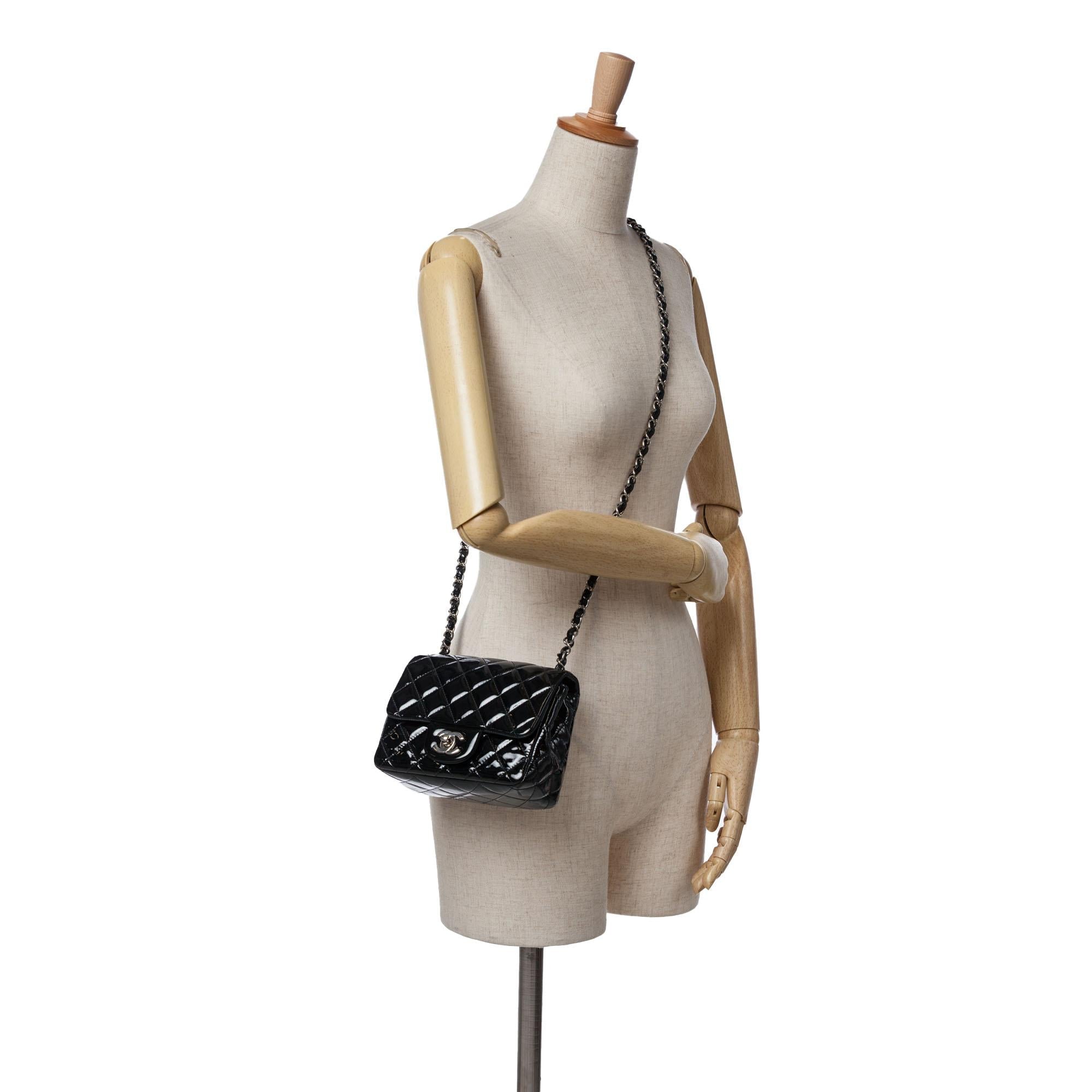 Chanel Mini Square Classic Patent Single Flap