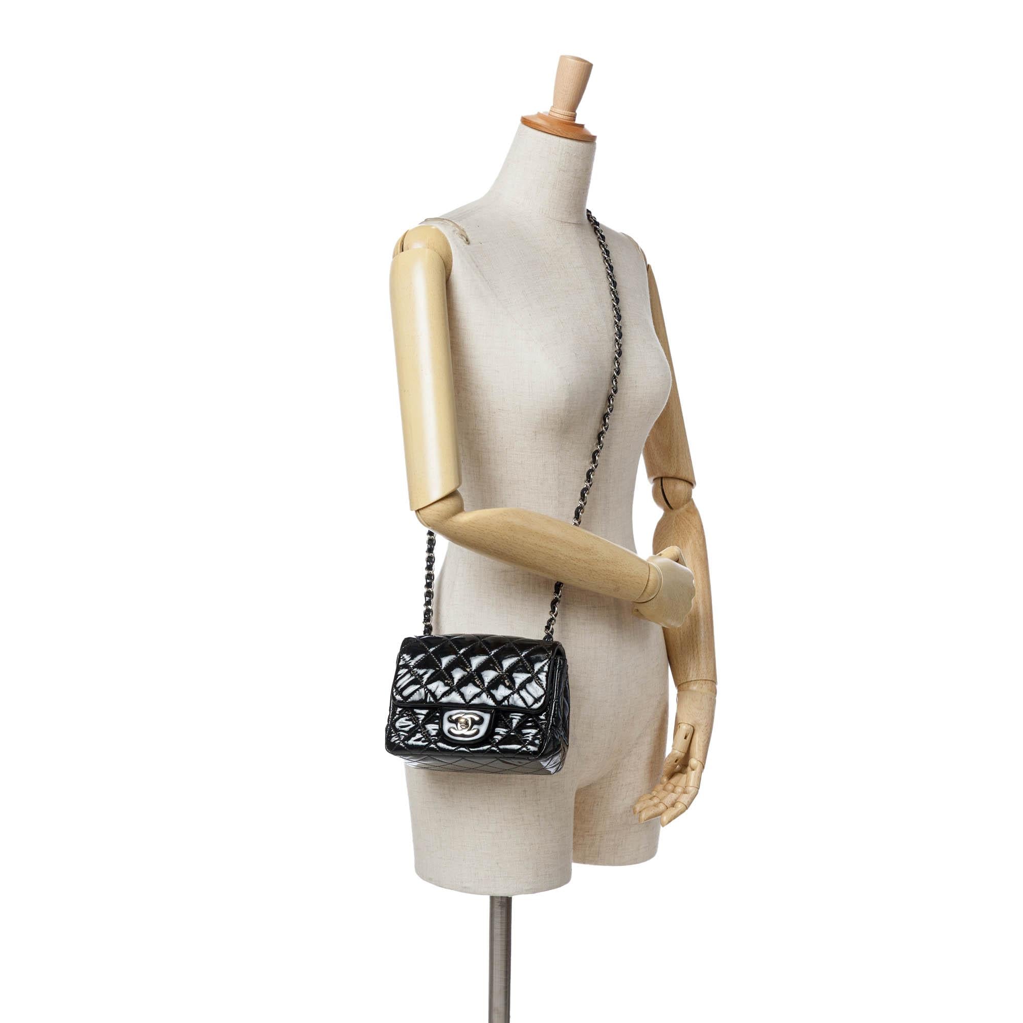 Chanel Mini Square Classic Patent Single Flap