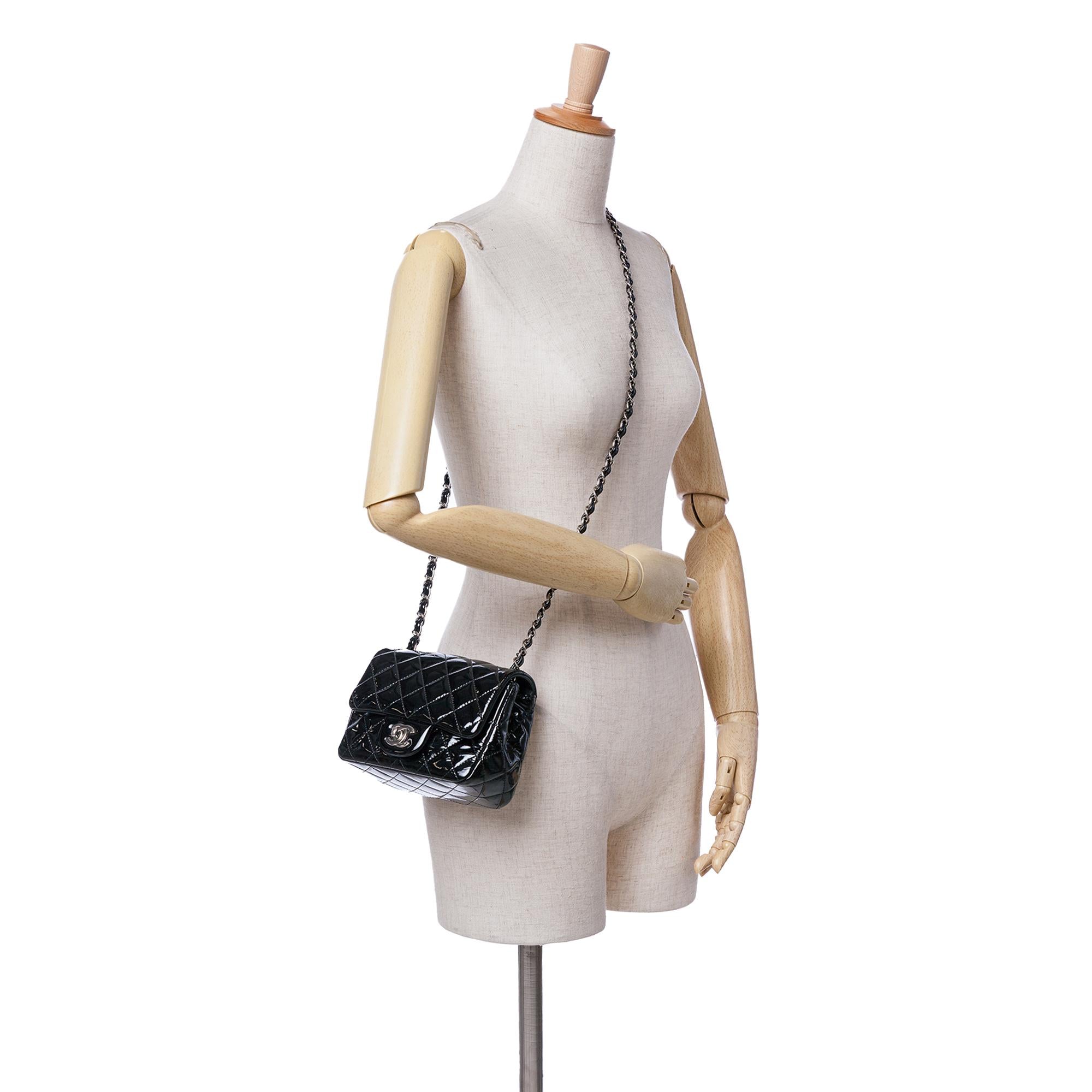 Chanel Mini Square Classic Patent Single Flap