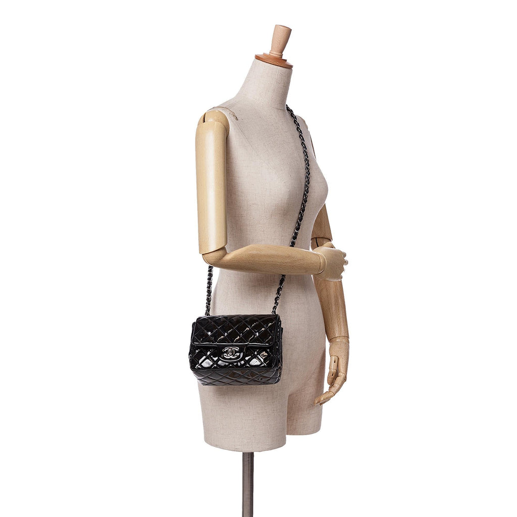 Chanel Mini Square Classic Patent Single Flap