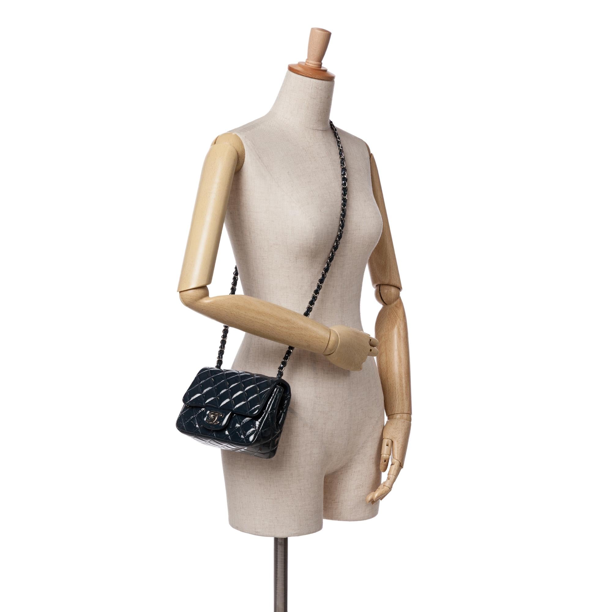 Chanel Mini Square Classic Patent Single Flap