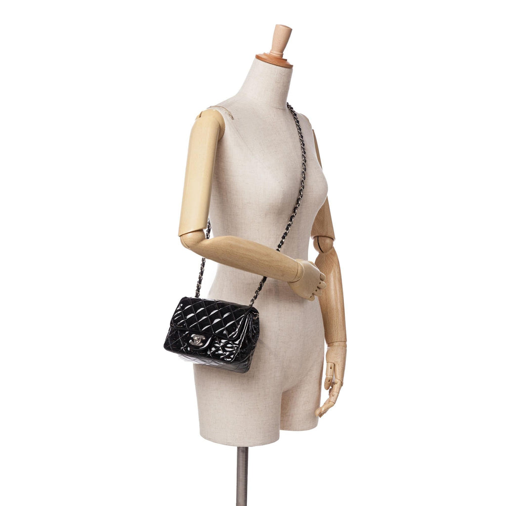 Chanel Mini Square Classic Patent Single Flap
