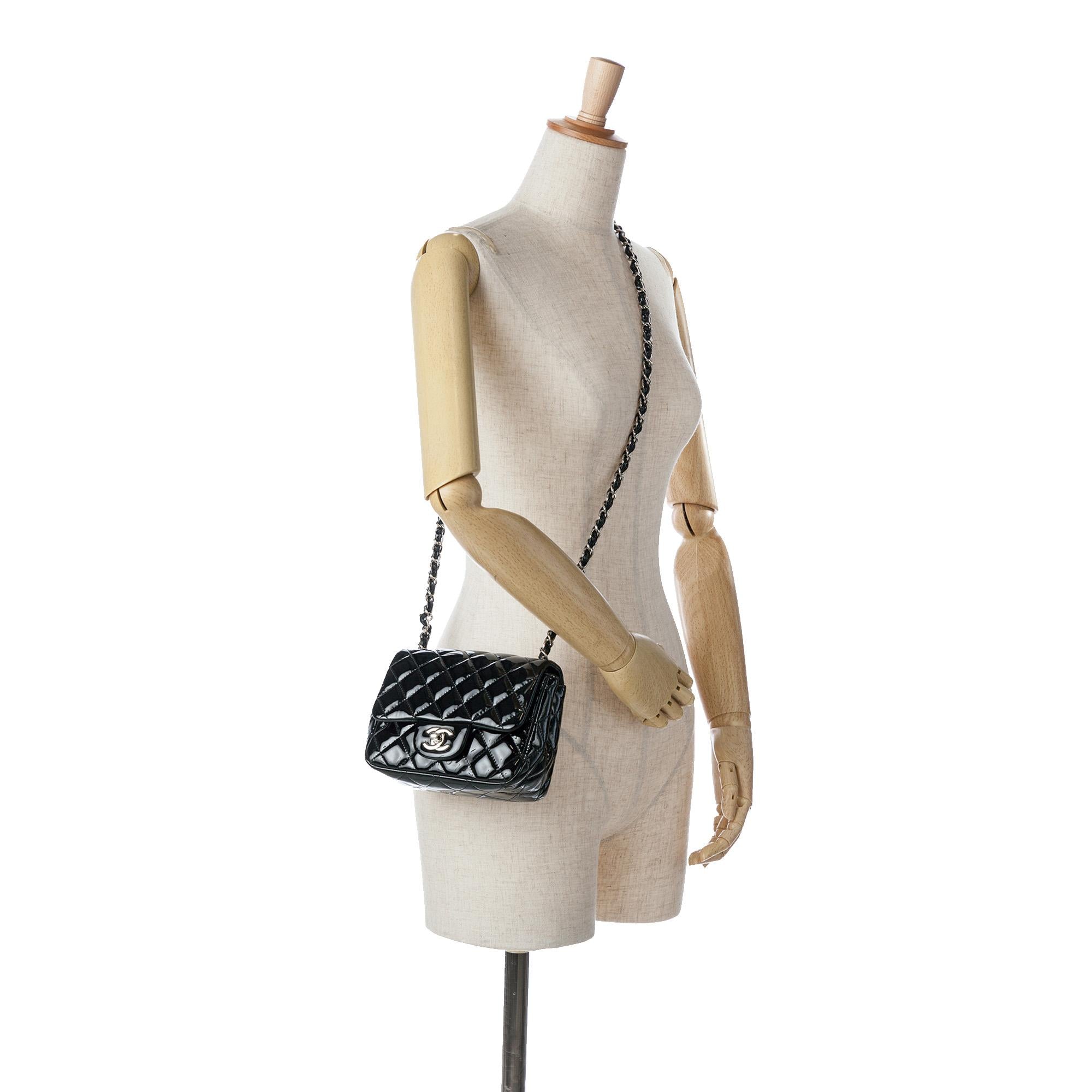 Chanel Mini Square Classic Patent Single Flap