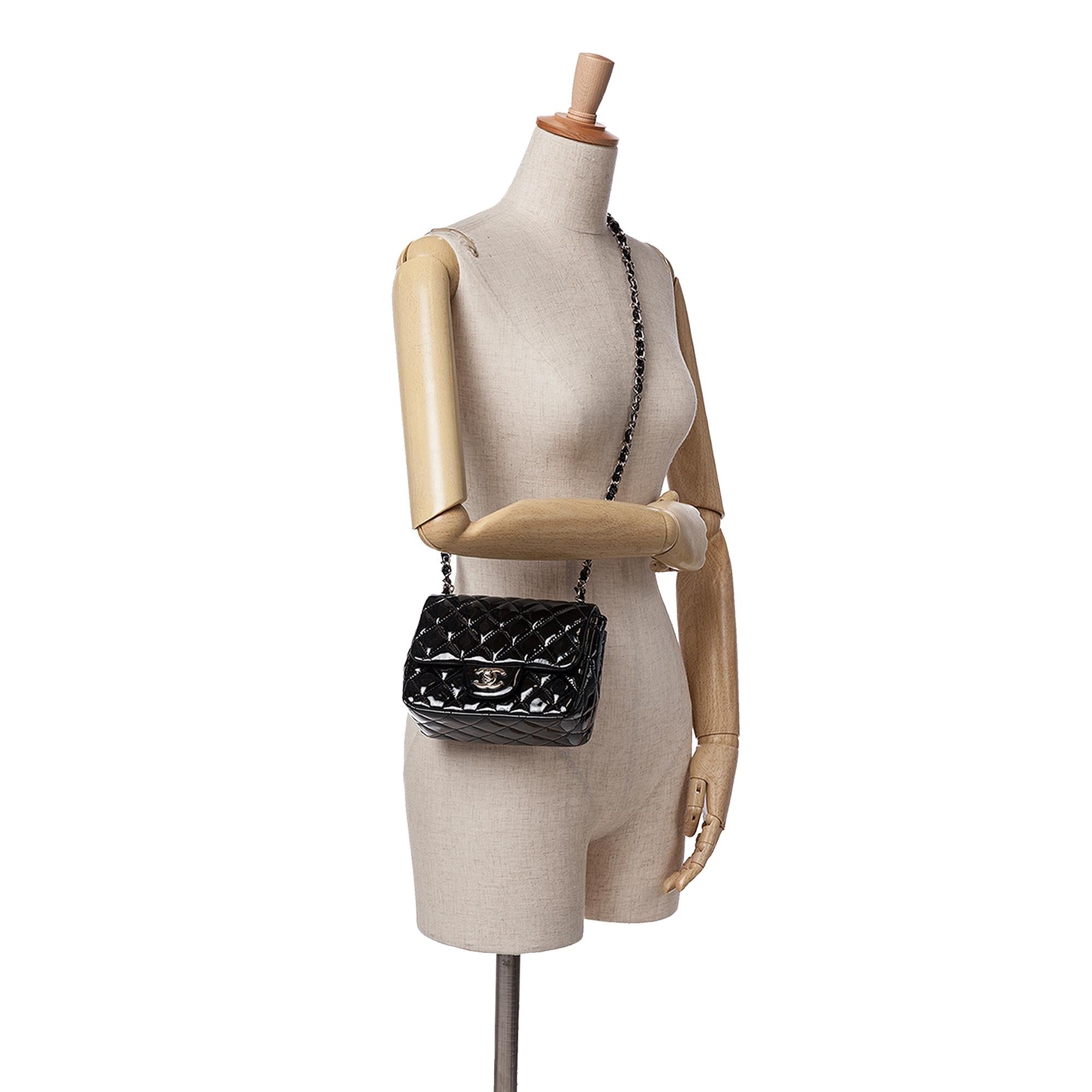 Chanel Mini Square Classic Patent Single Flap