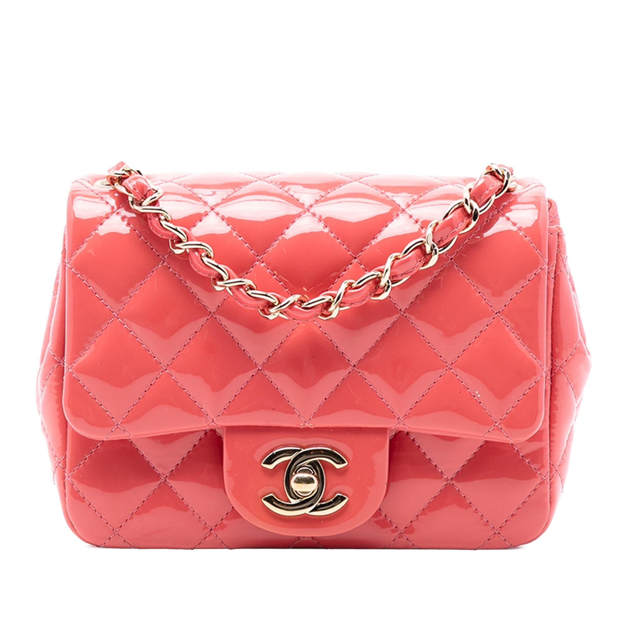 Chanel Mini Square Classic Patent Single Flap