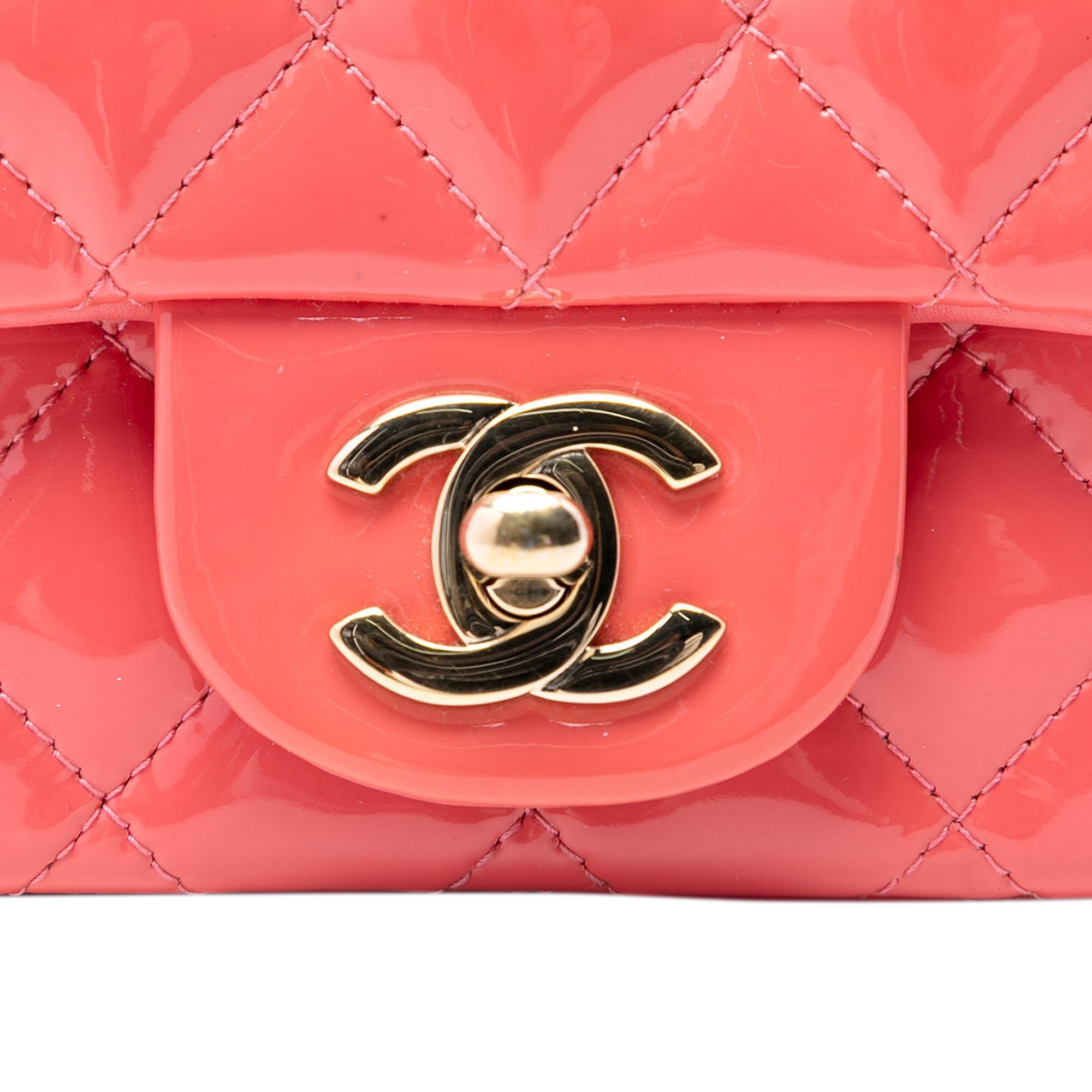 Chanel Mini Square Classic Patent Single Flap