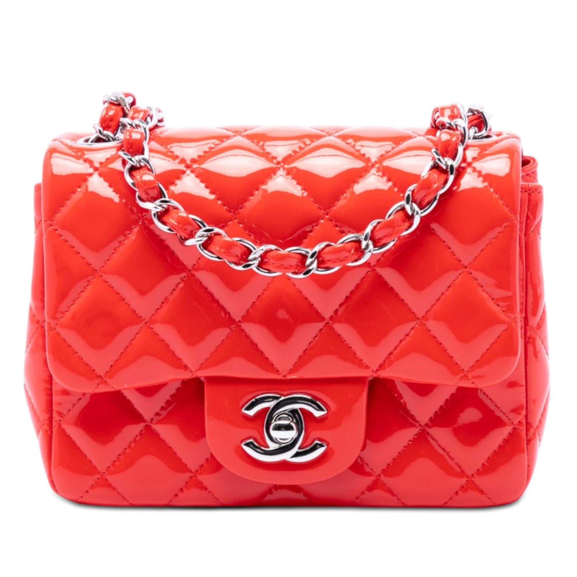 Chanel Mini Square Classic Patent Single Flap