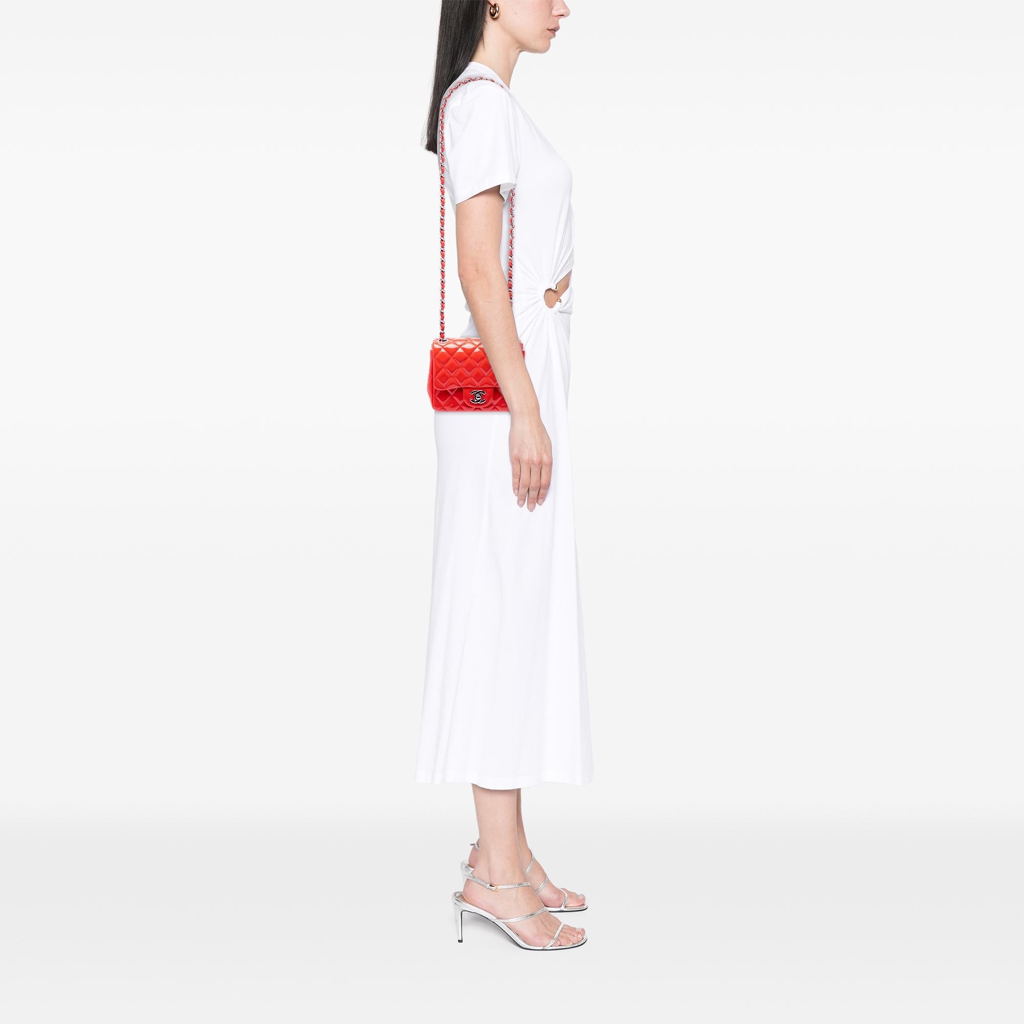 Chanel Mini Square Classic Patent Single Flap