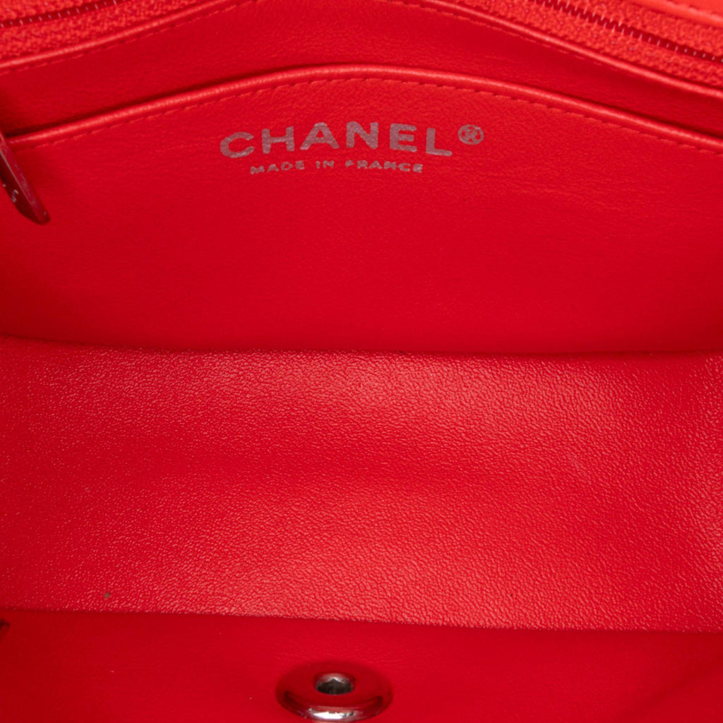 Chanel Mini Square Classic Patent Striped Single Flap