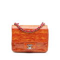 Chanel Mini Square Classic Patent Striped Single Flap