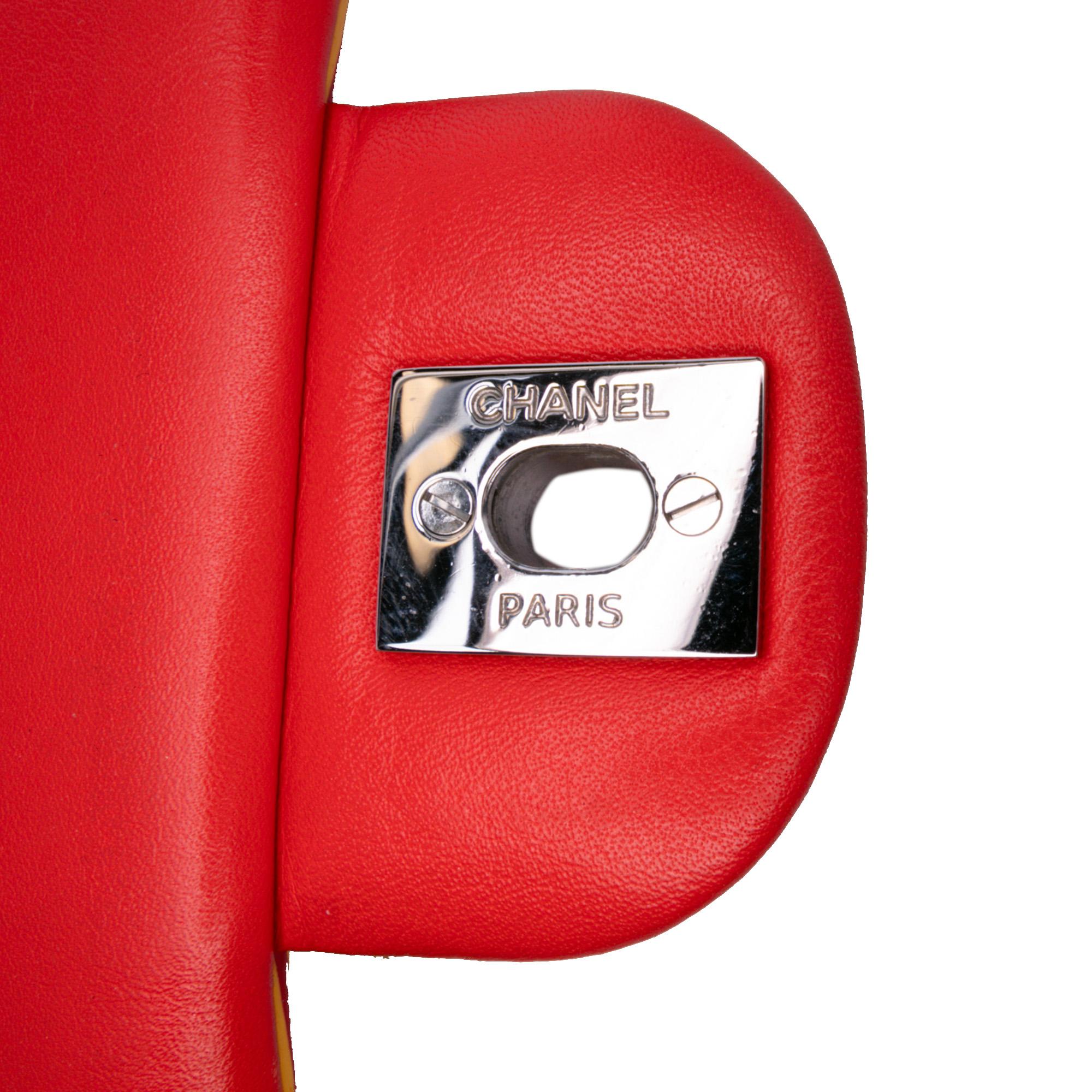 Chanel Mini Square Classic Patent Striped Single Flap