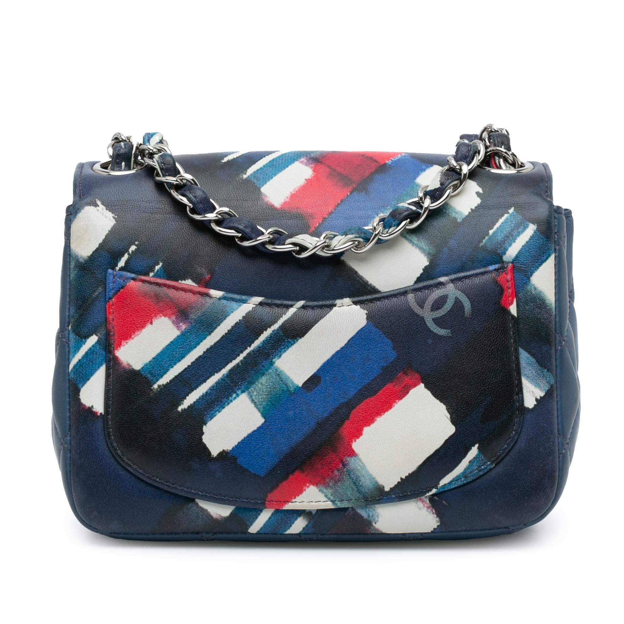 Chanel Mini Square Classic Printed Lambskin Airlines Flap (SHG-R7zeor)