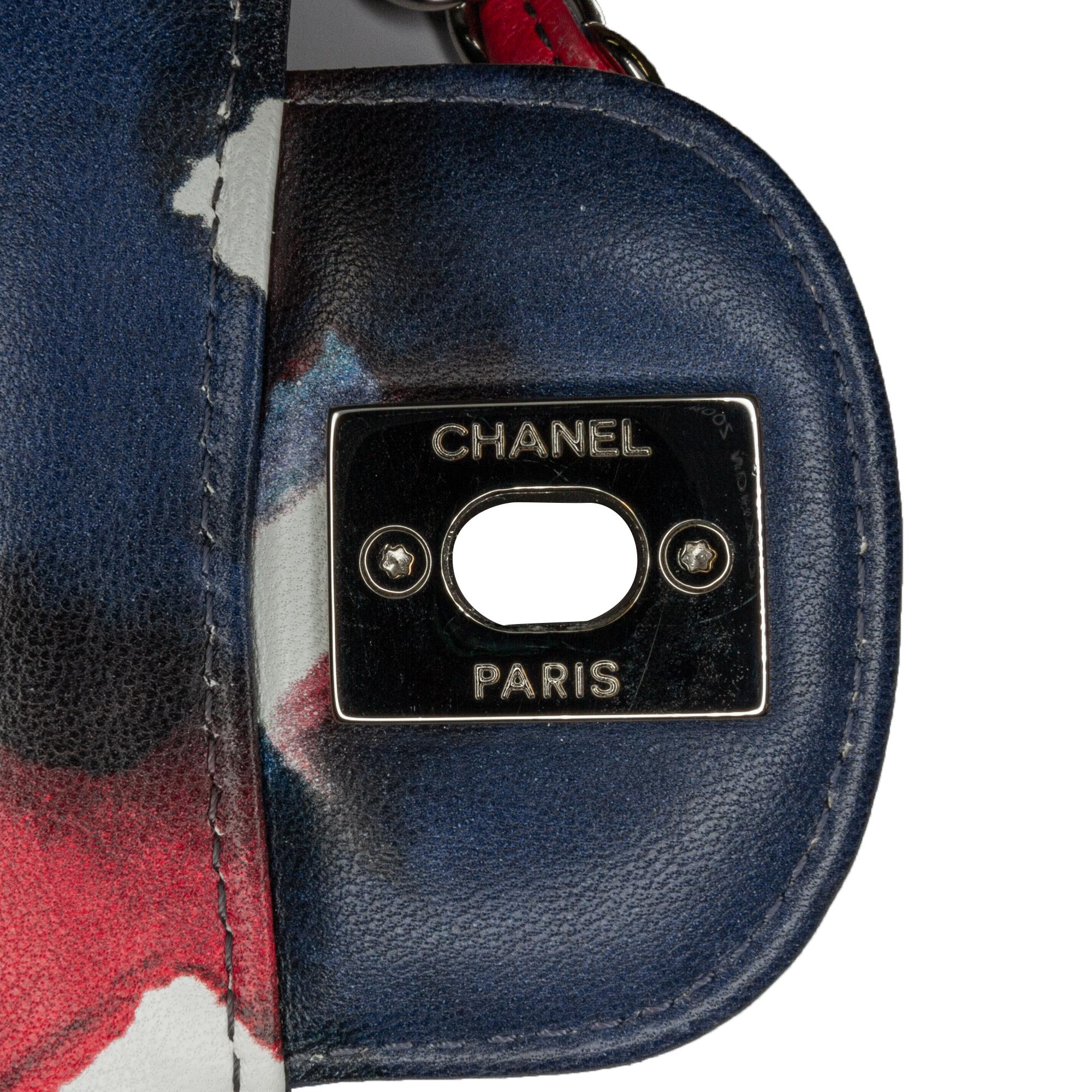 Chanel Mini Square Classic Printed Lambskin Airlines Flap (SHG-R7zeor)