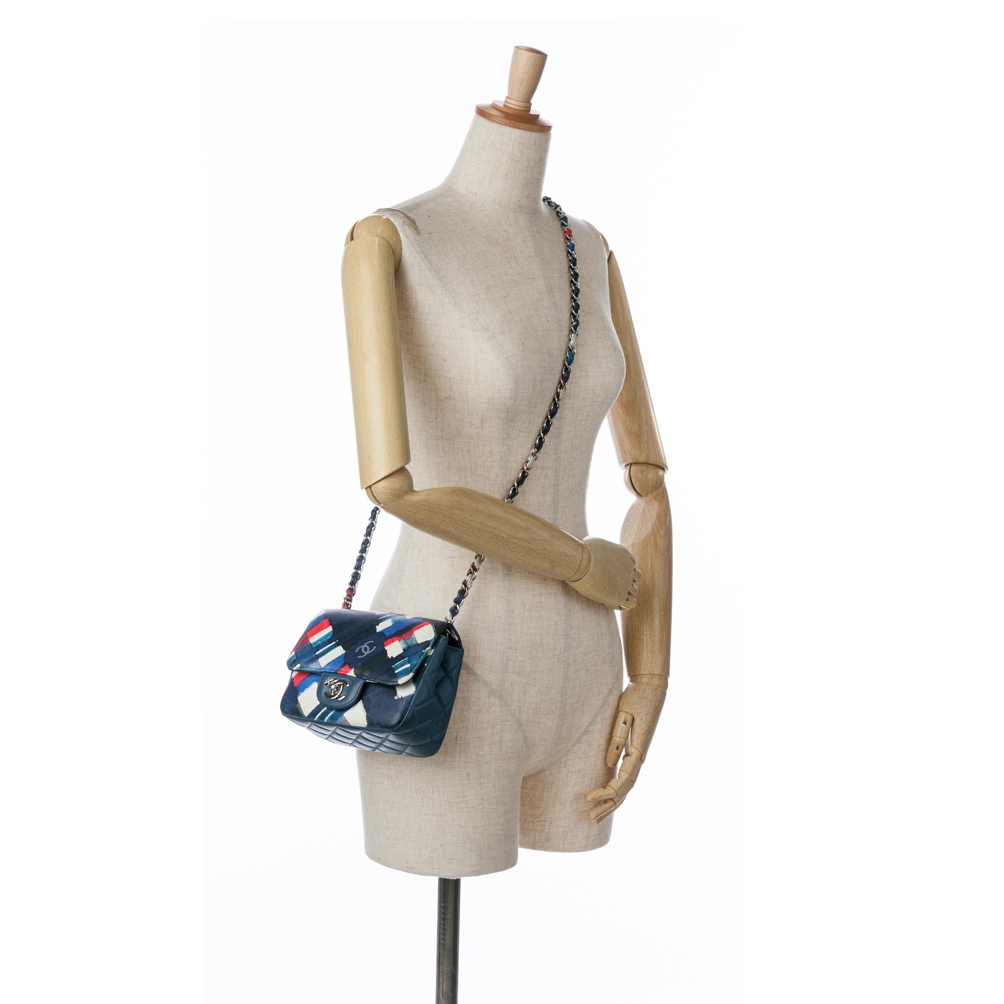 Chanel Mini Square Classic Printed Lambskin Airlines Flap (SHG-R7zeor)