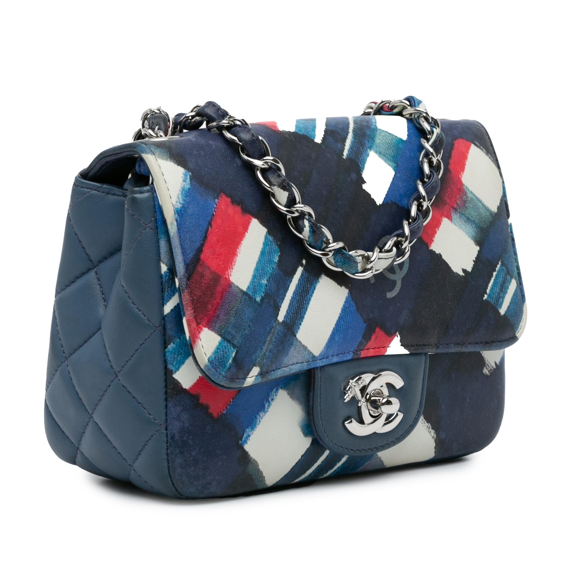 Chanel Mini Square Classic Printed Lambskin Airlines Flap (SHG-R7zeor)
