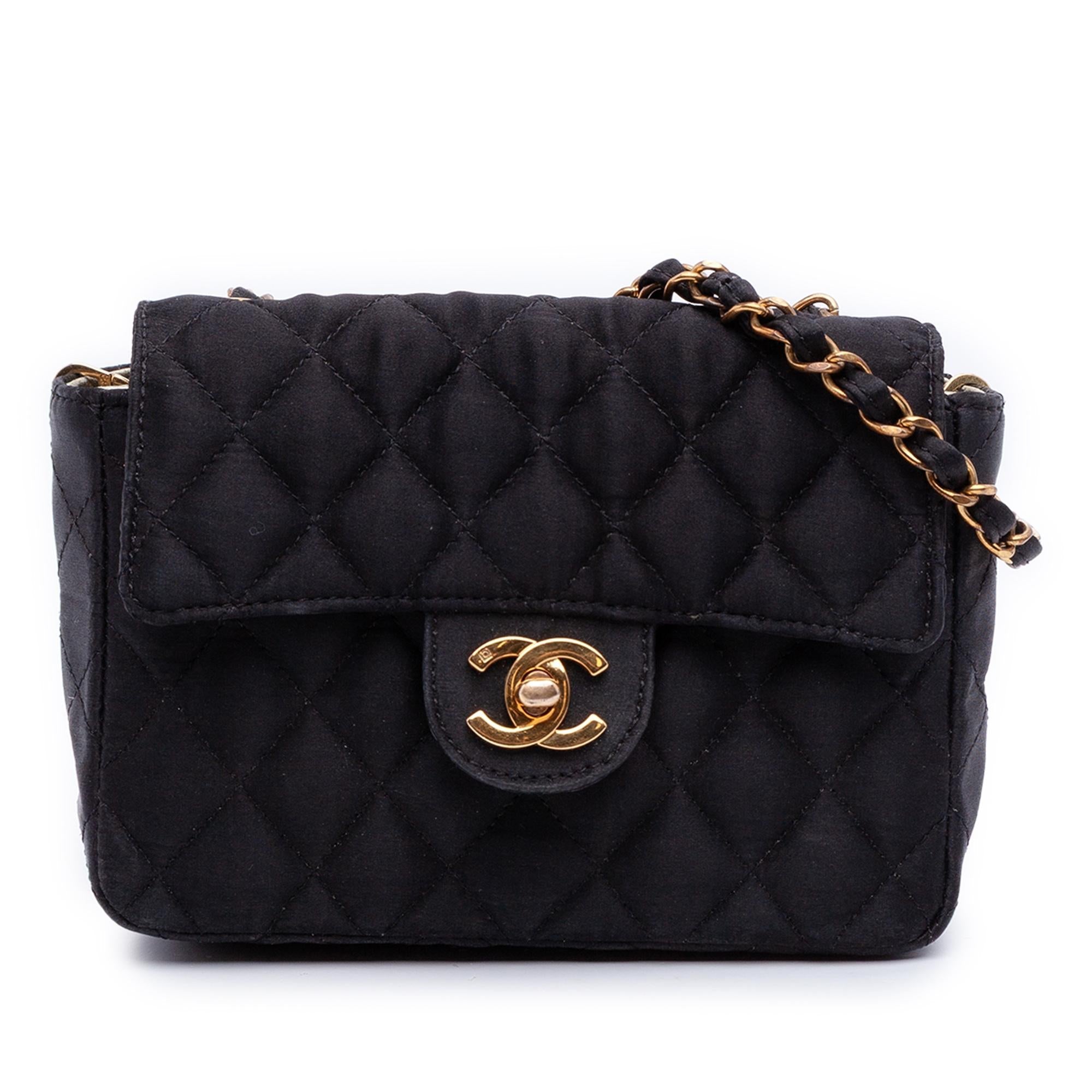 Chanel Mini Square Classic Satin Single Flap