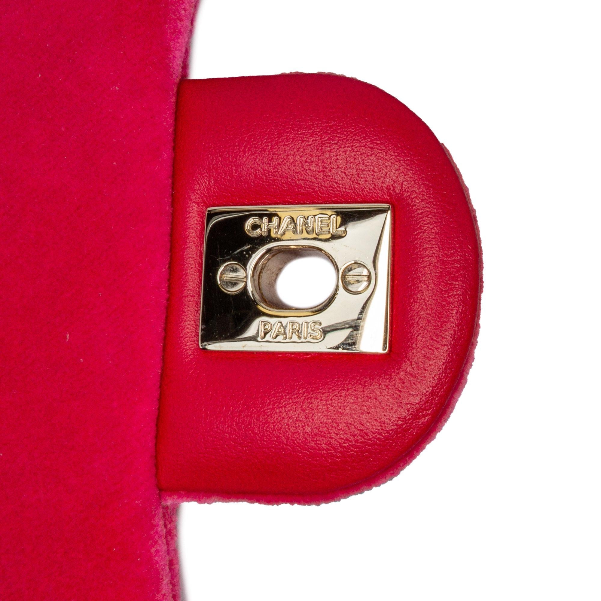 Chanel Mini Square Classic Velvet Pearl Crush Single Flap
